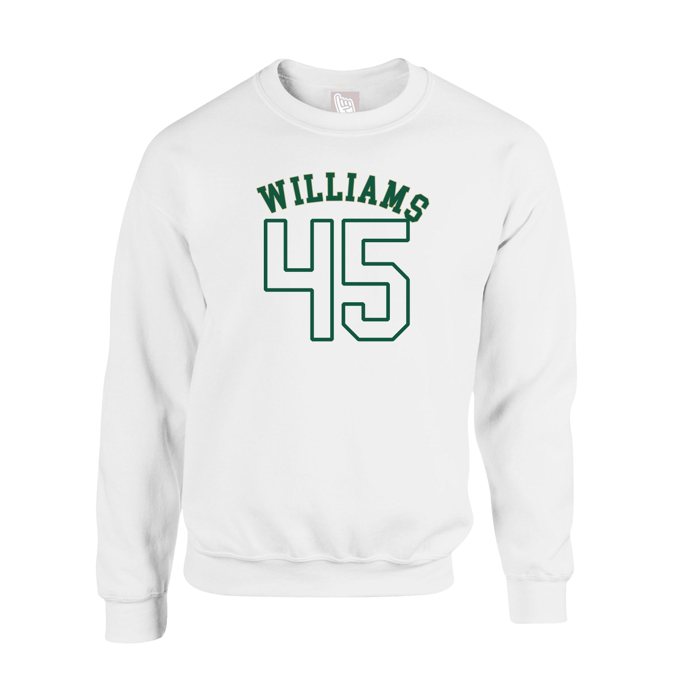Fleece Crew — Shirsey Arch in White