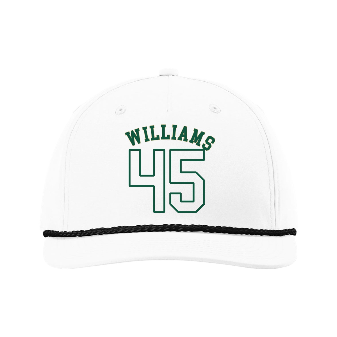 Five-Panel Classic Rope Cap — Shirsey Arch in White
