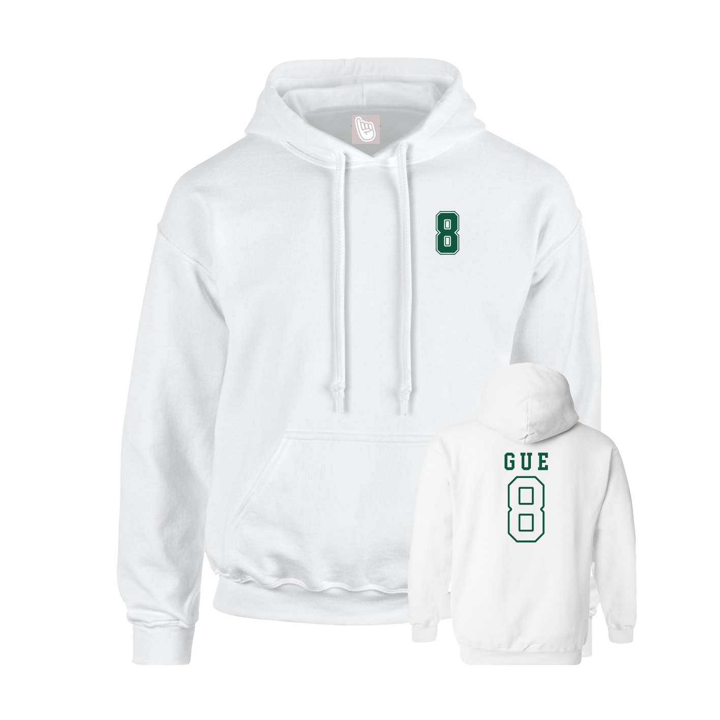 Hoodie — Chest Back in White