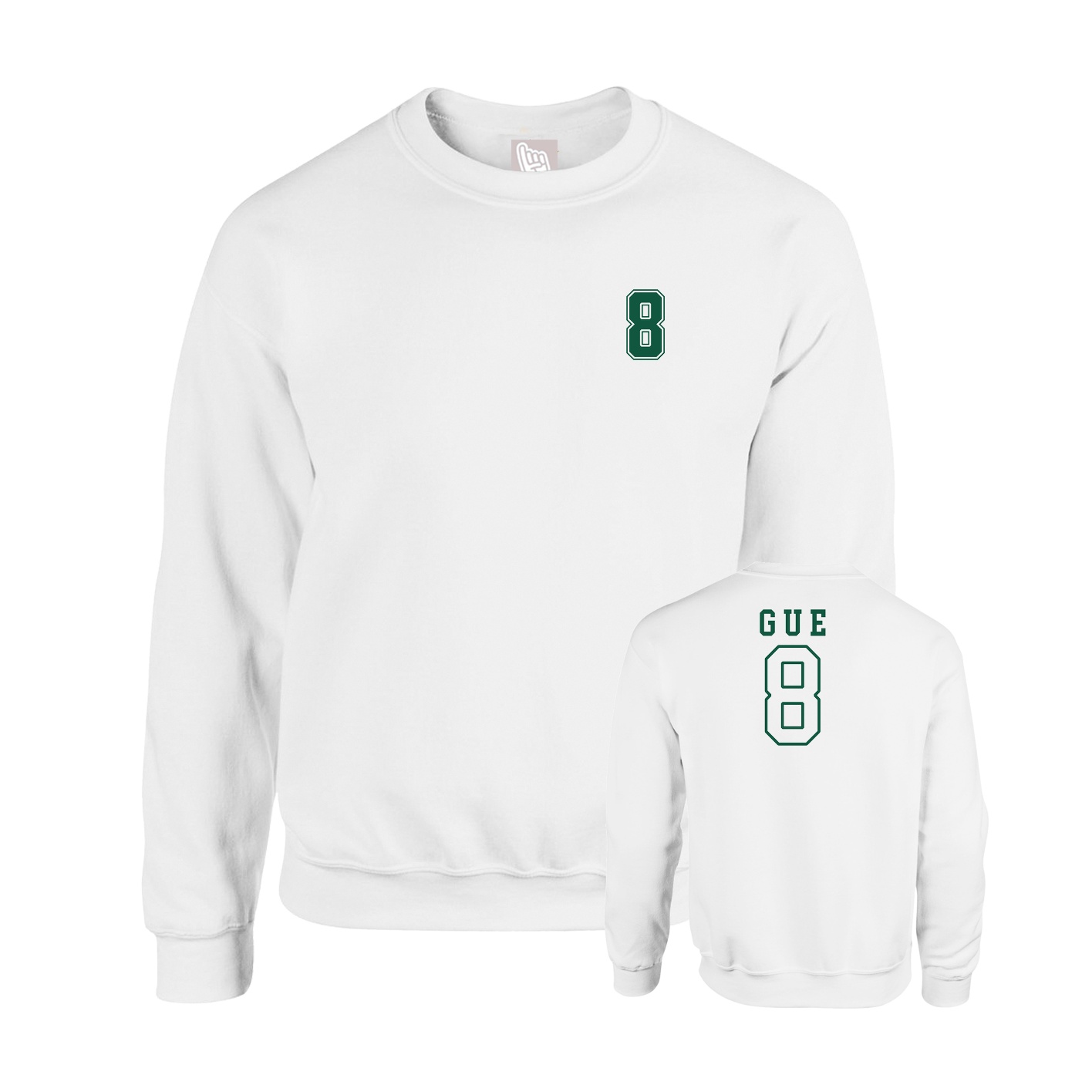 Fleece Crew — Chest Back in White