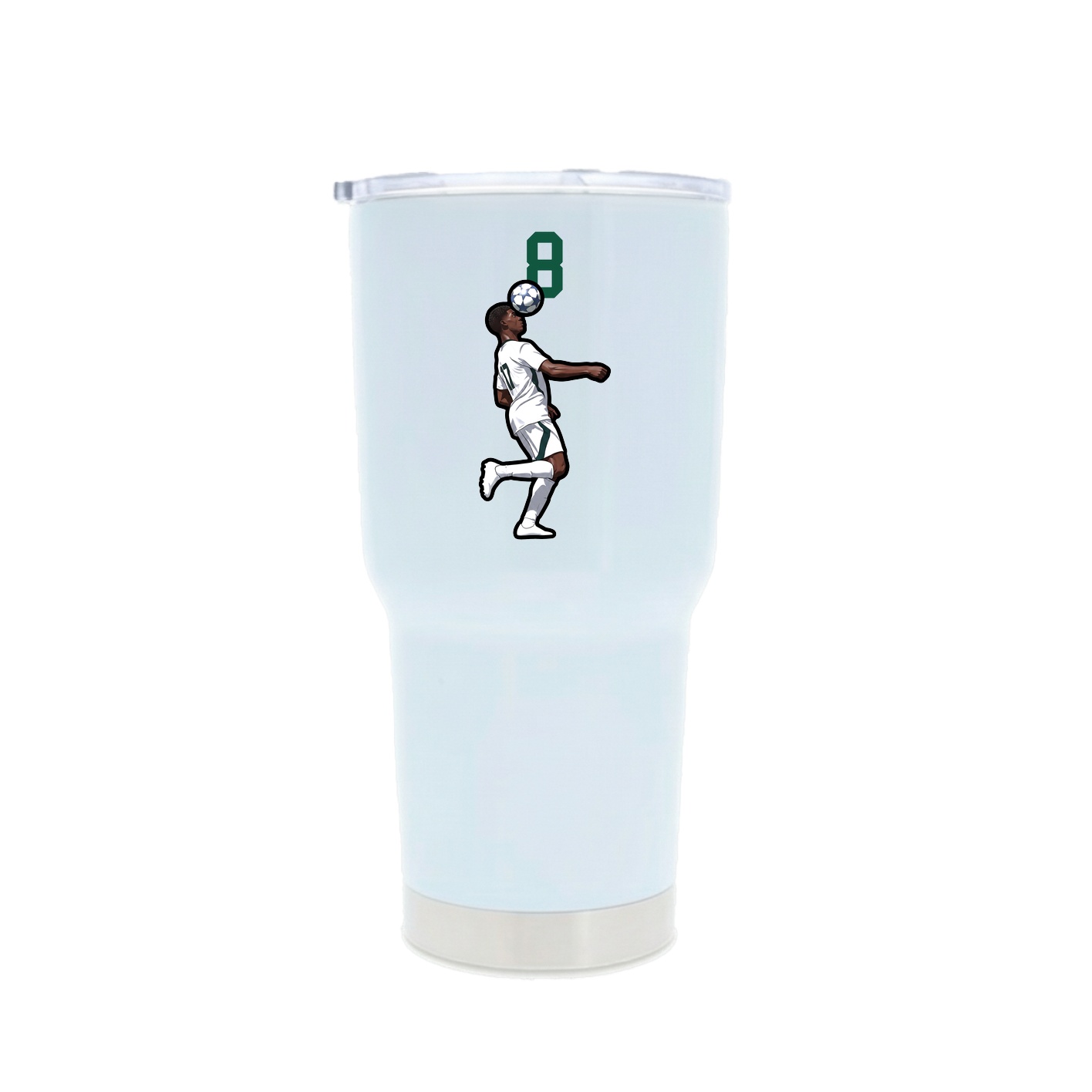 30oz Stainless Steel Tumbler — Number Top in White