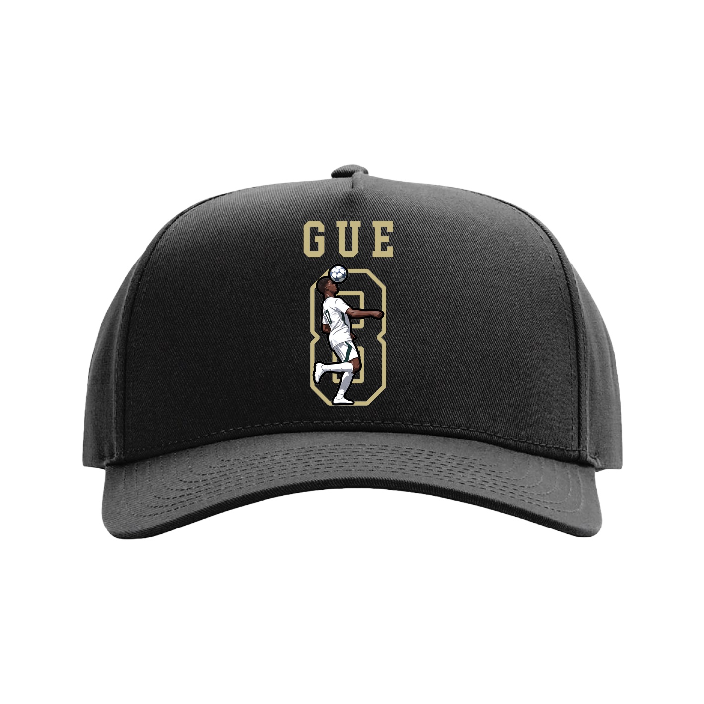 Full Fabric Five-Panel Champ Cap — Shirsey in Black