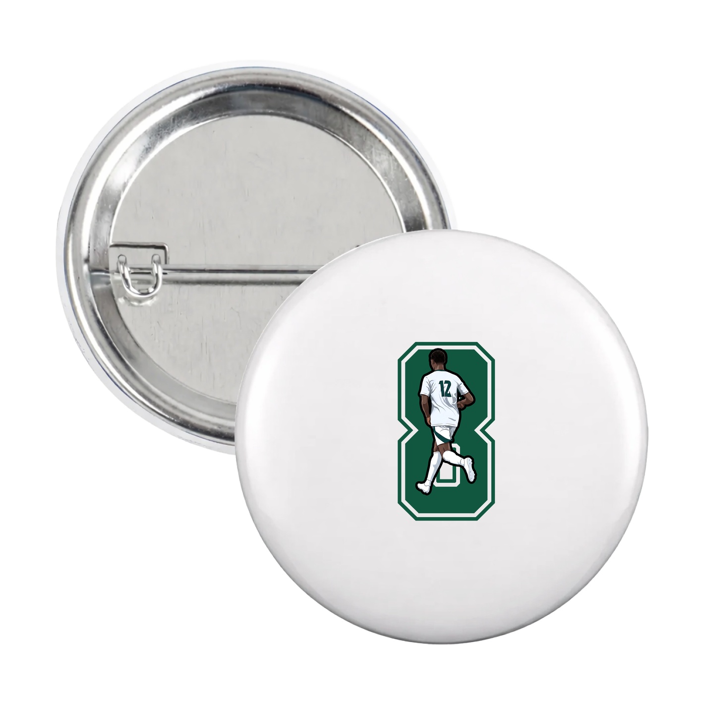 Game Day Button — Number in White