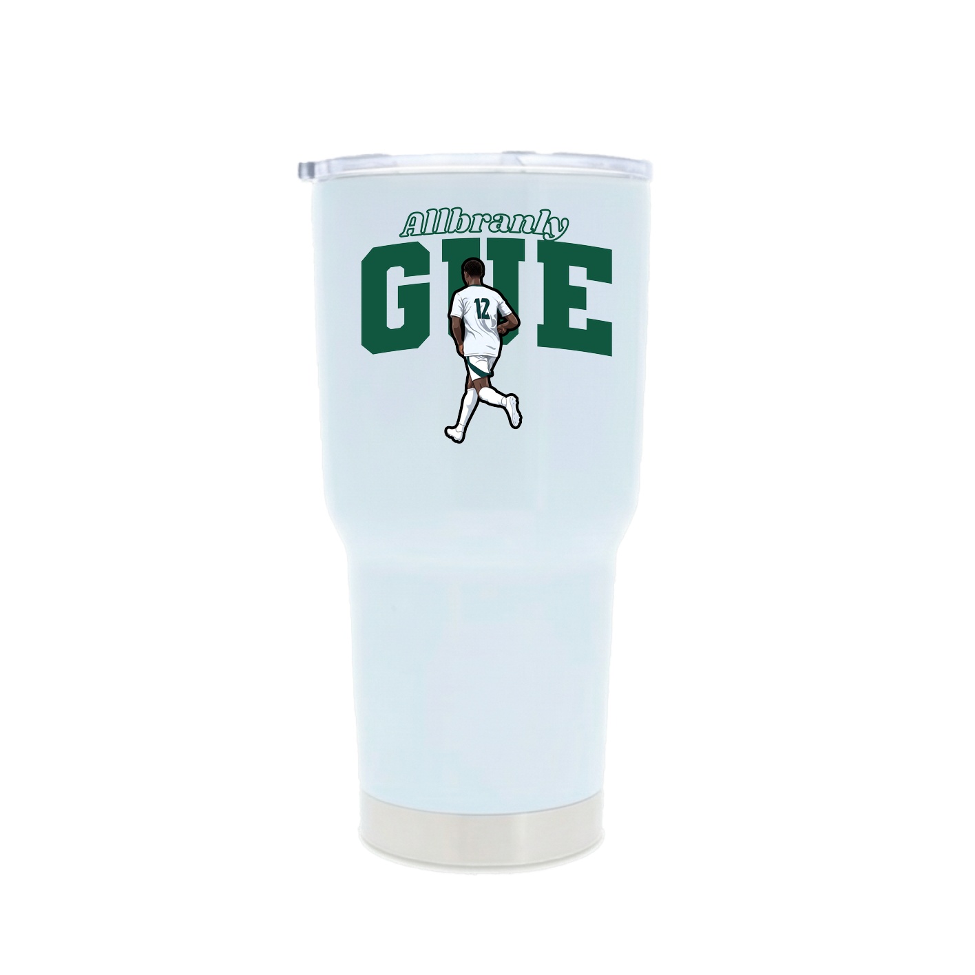30oz Stainless Steel Tumbler — Name Arch in White