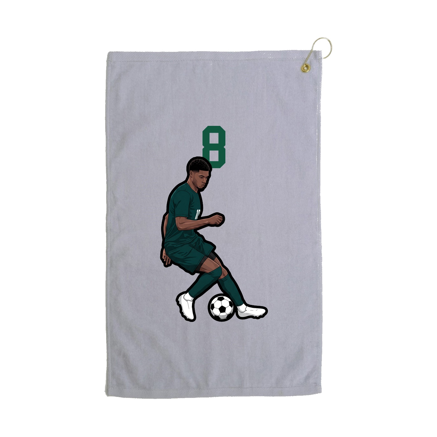 Golf Towel — Number Top in Grey