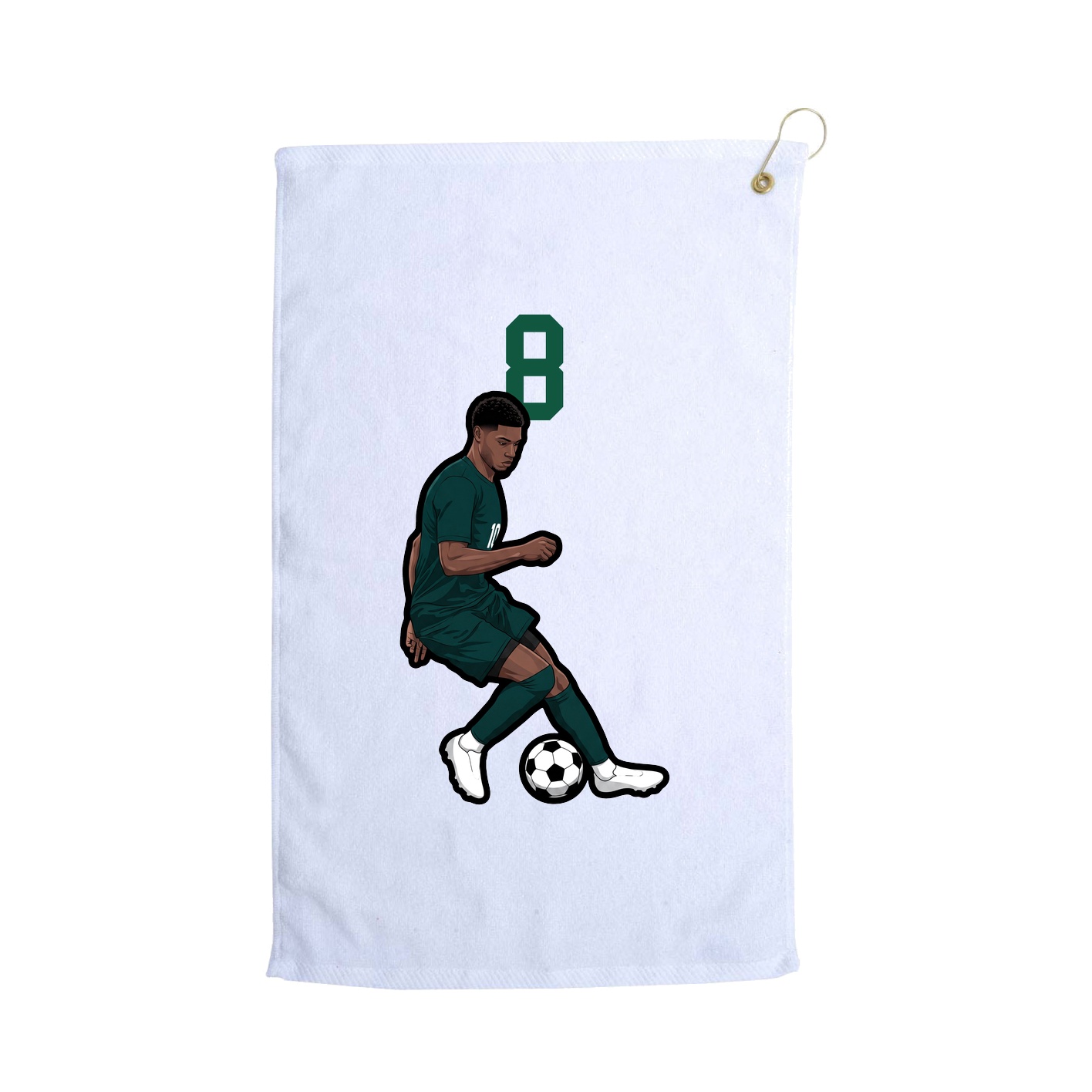 Golf Towel — Number Top in White