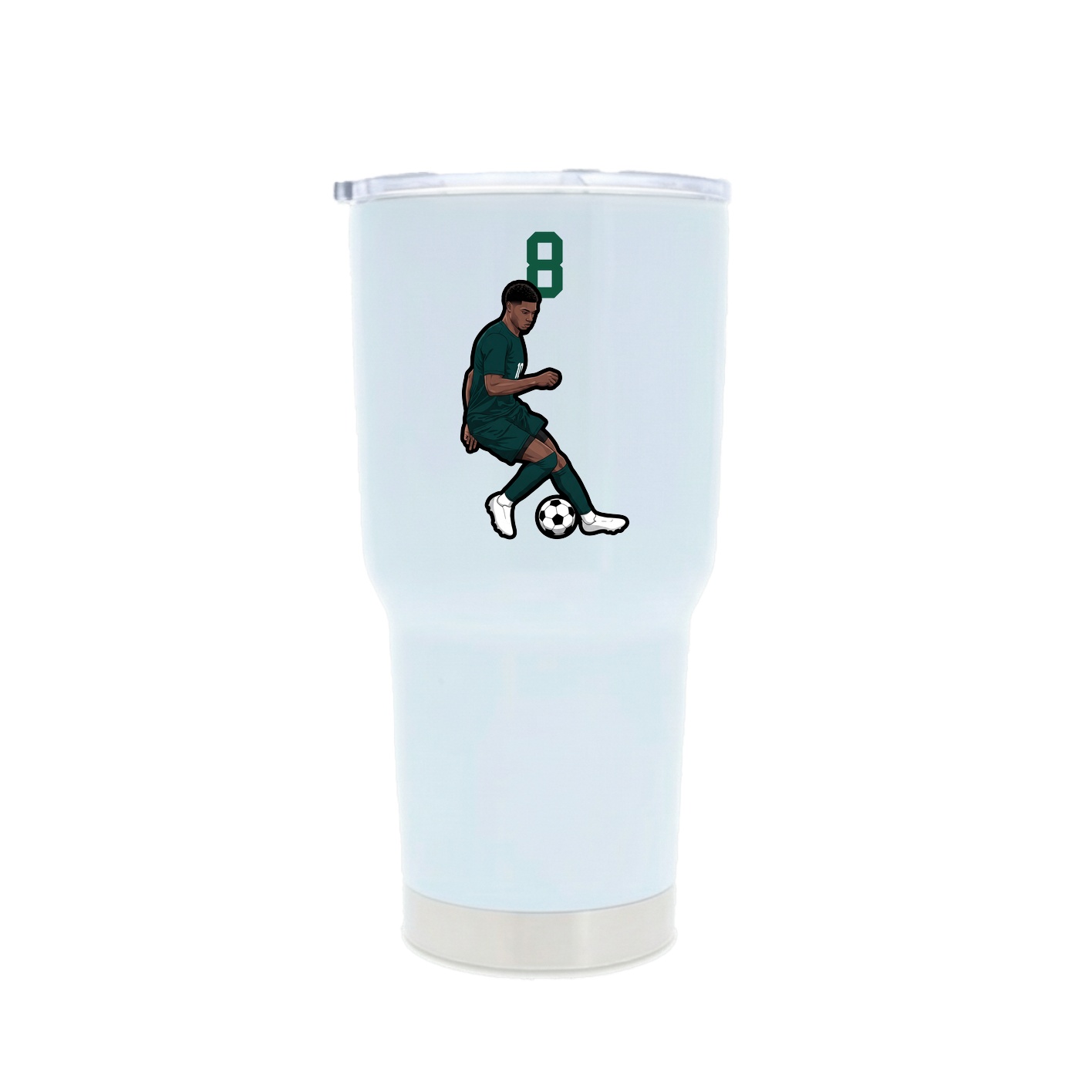 30oz Stainless Steel Tumbler — Number Top in White