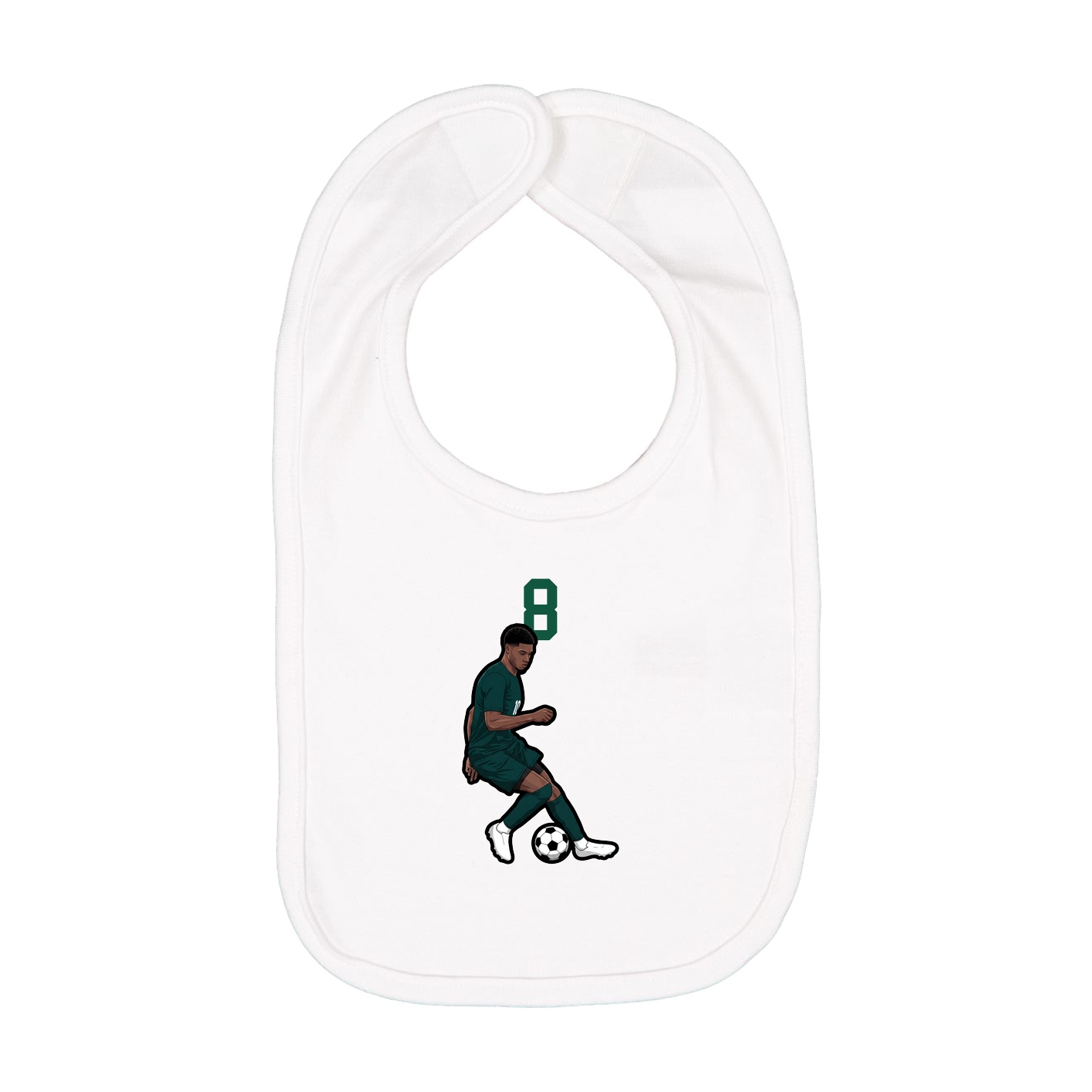 Infant Bib — Number Top in White