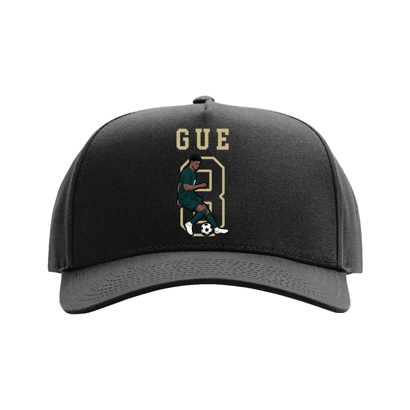 Full Fabric Five-Panel Champ Cap — Shirsey in Black