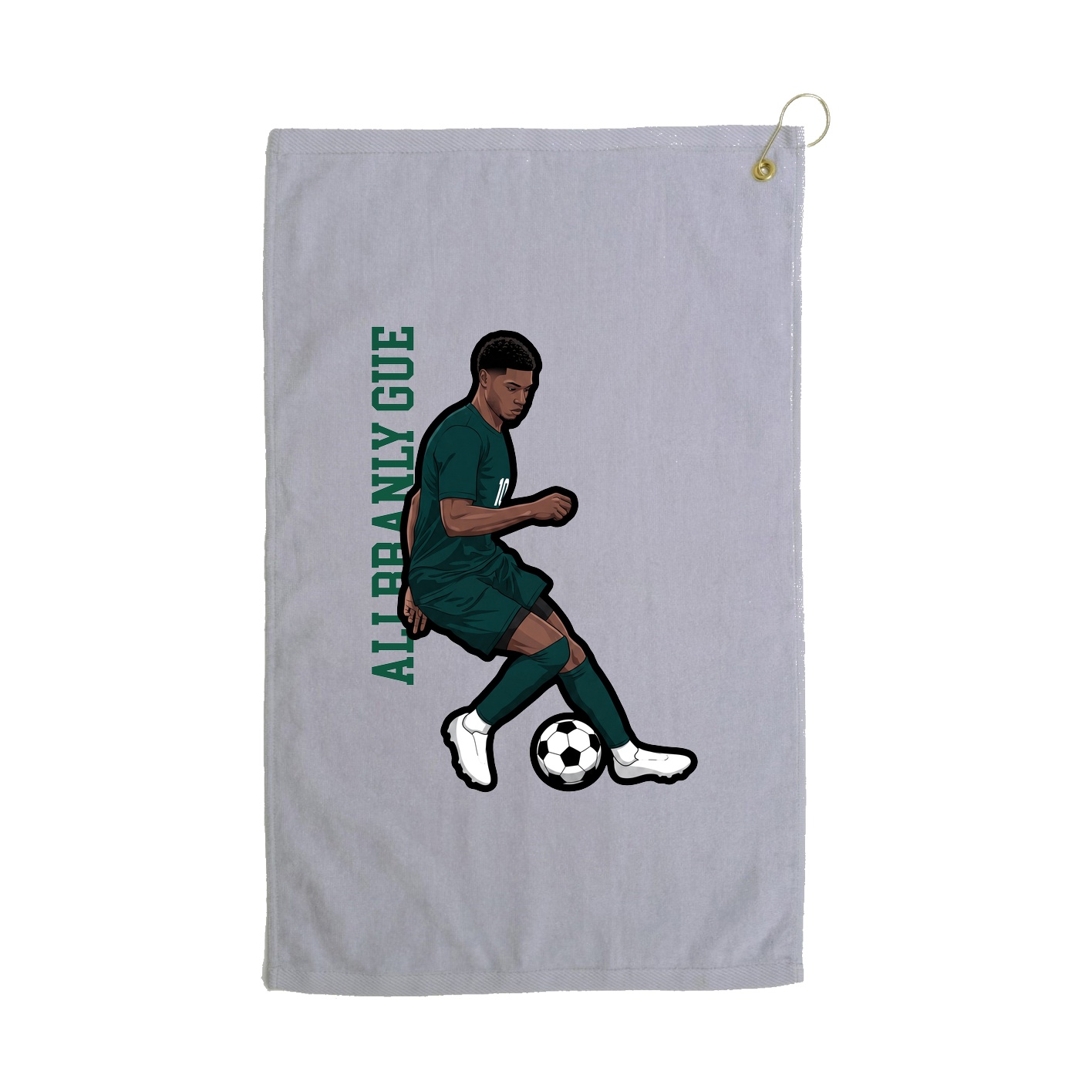 Golf Towel — Name Vertical in Grey