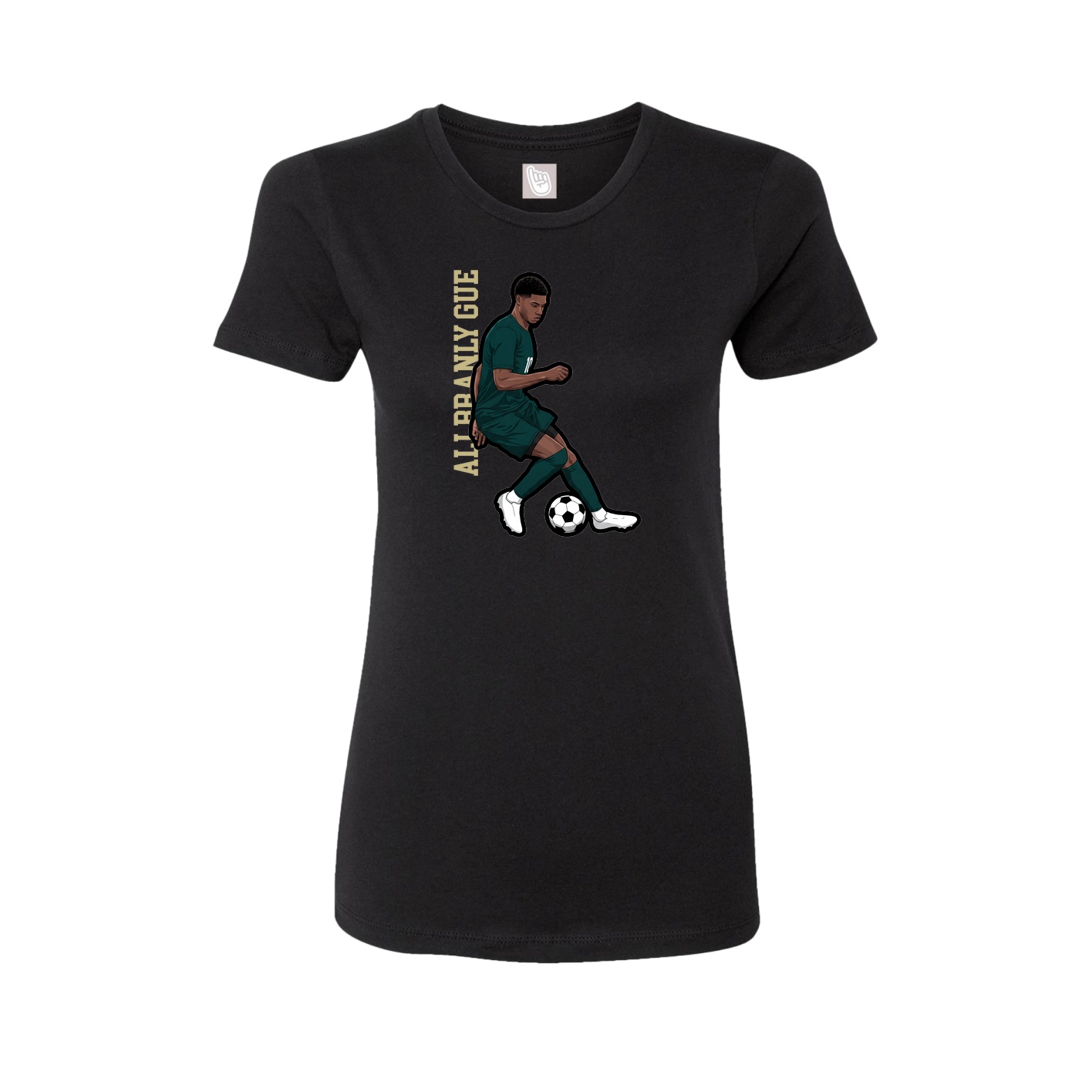 Womens Tee — Name Vertical in Black