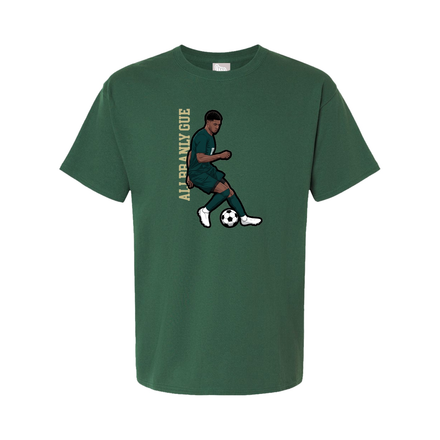 Youth Tee — Name Vertical in Green