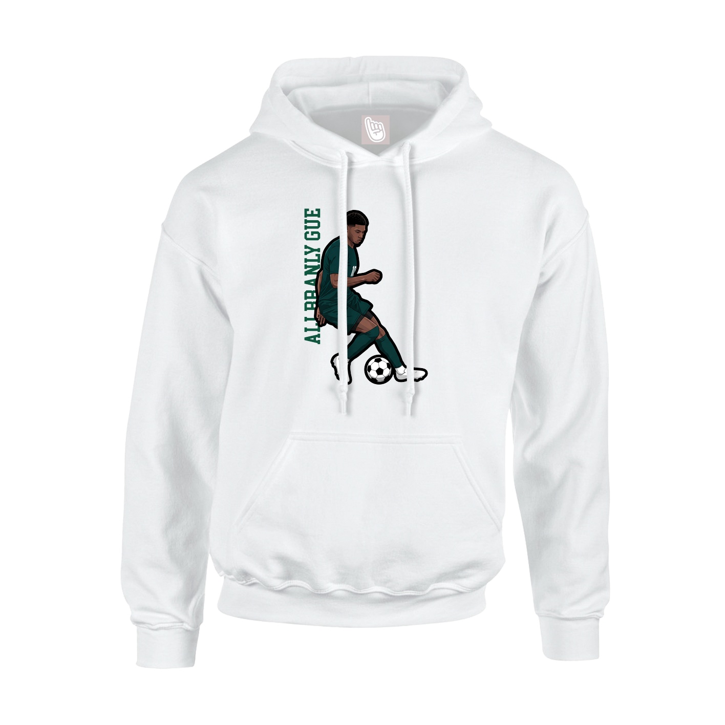 Youth Hoodie — Name Vertical in White
