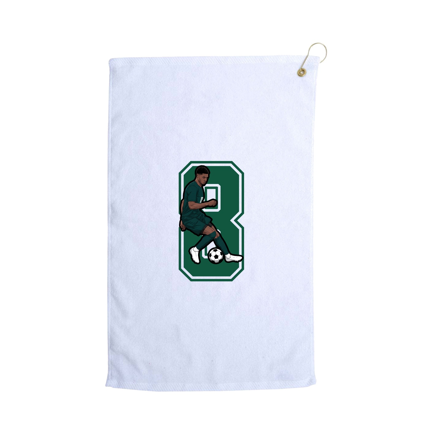 Golf Towel — Number in White