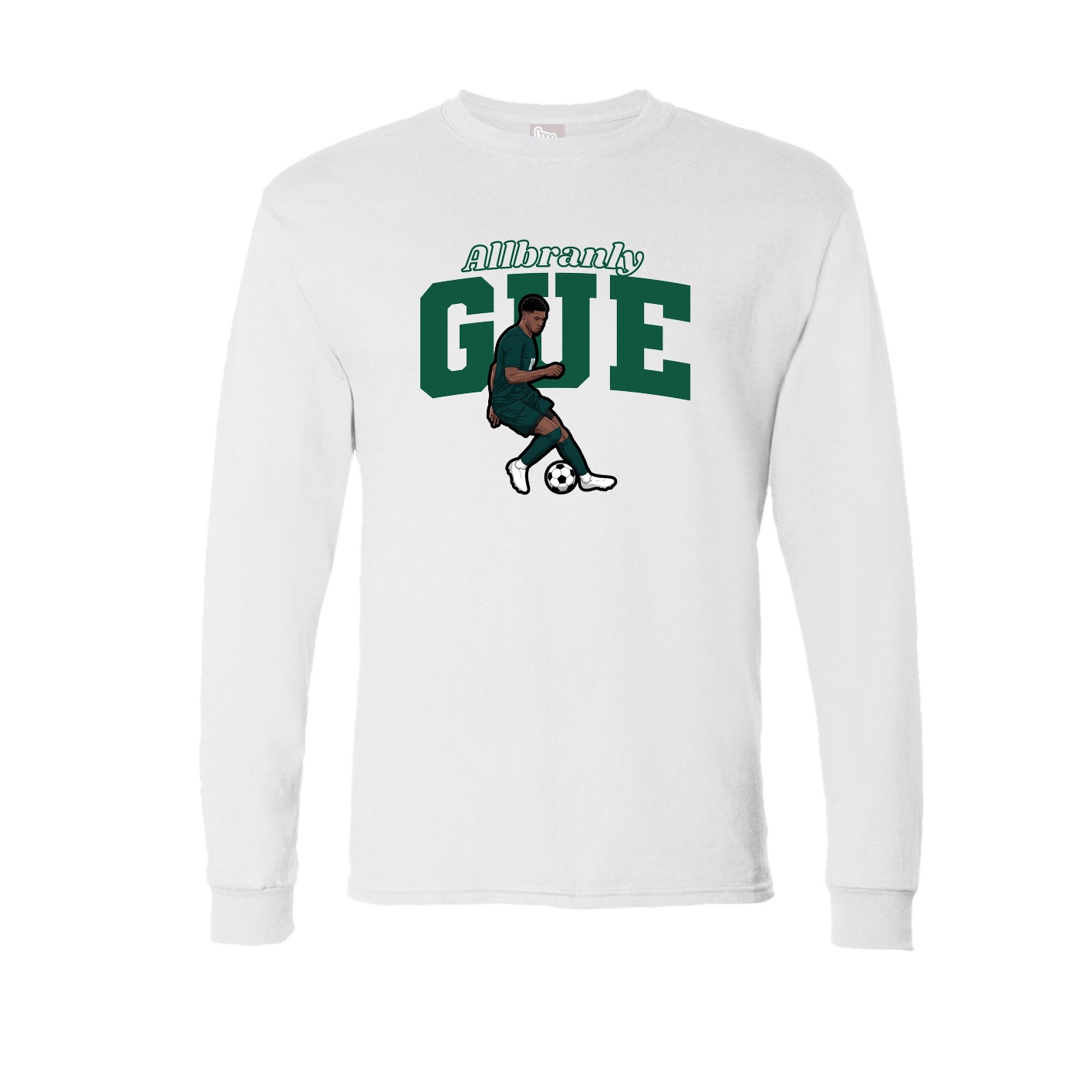 Long Sleeve Tee — Name Arch in White