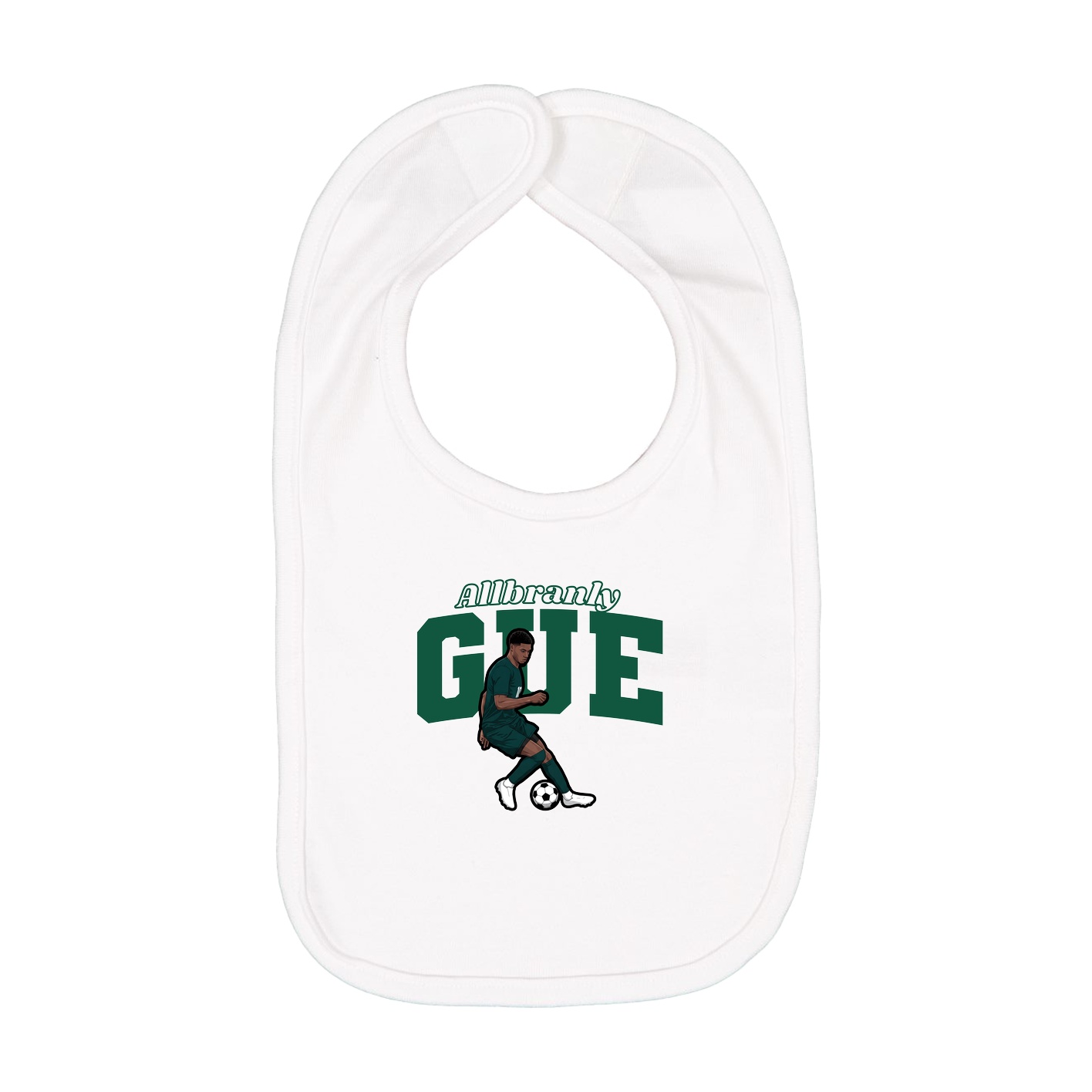 Infant Bib — Name Arch in White