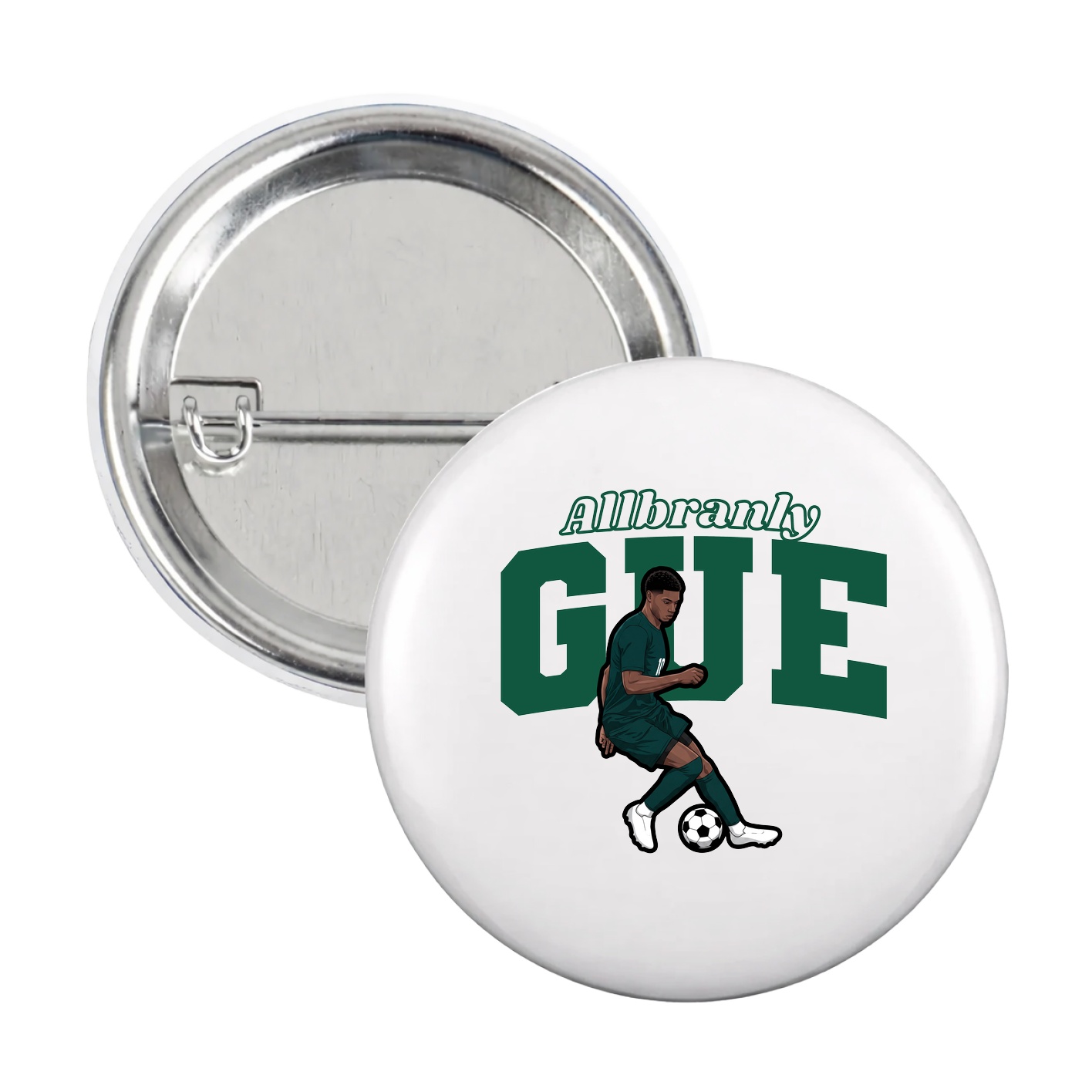Game Day Button — Name Arch in White