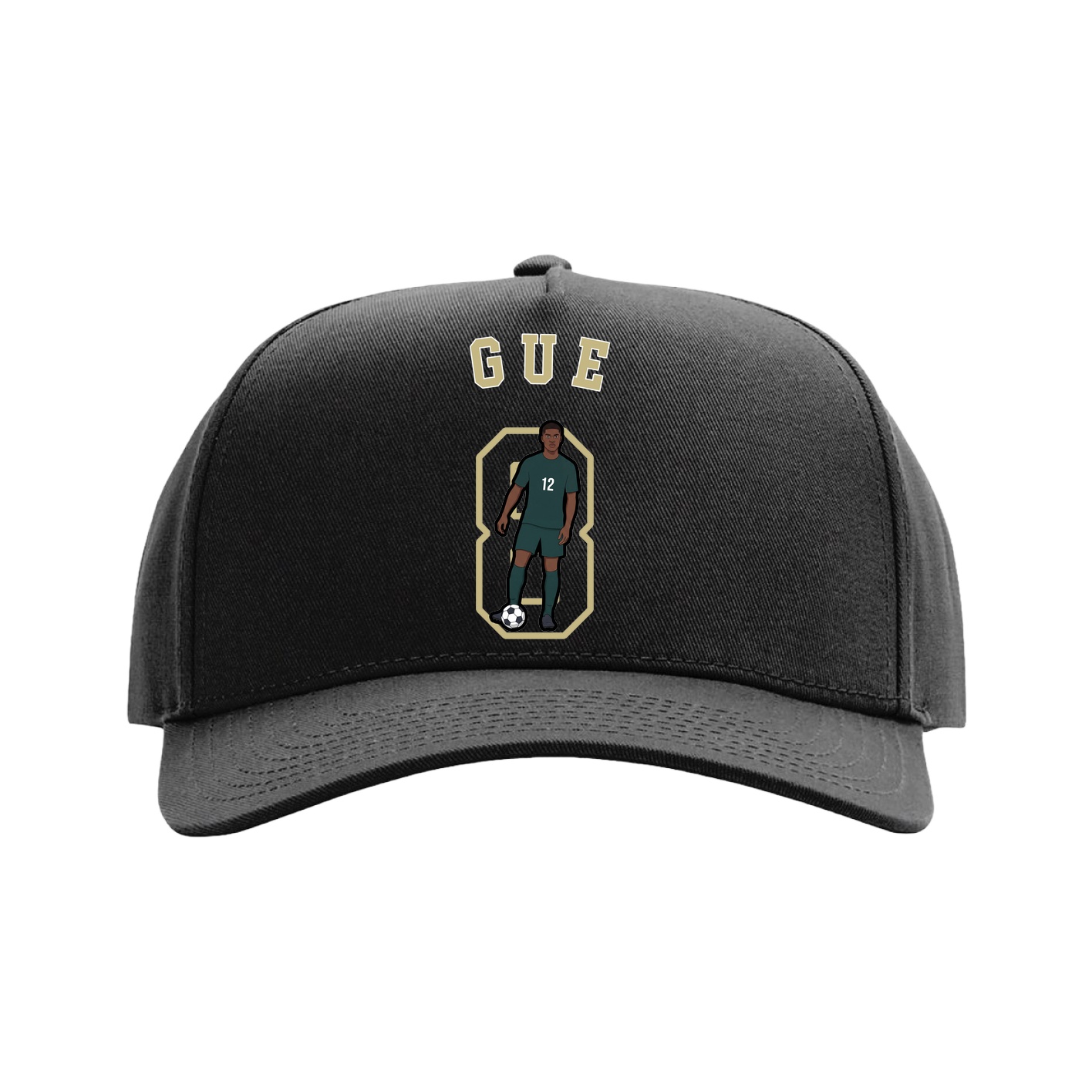 Full Fabric Five-Panel Champ Cap — Shirsey Arch in Black