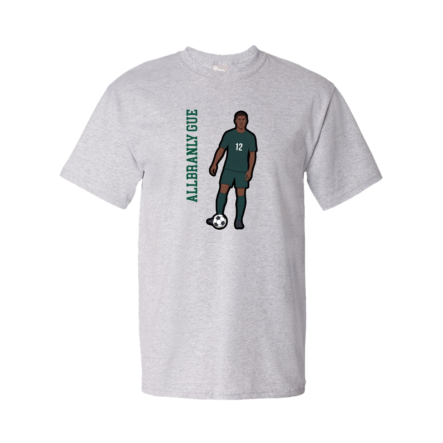 Youth Tee — Name Vertical in Grey