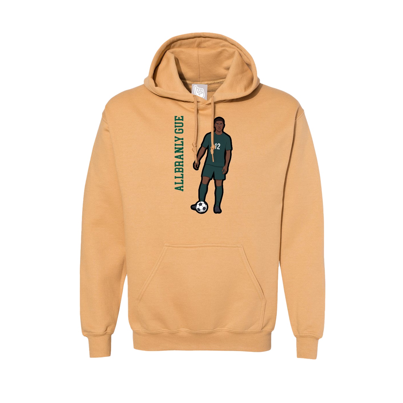 Hoodie — Name Vertical in Vegas Gold