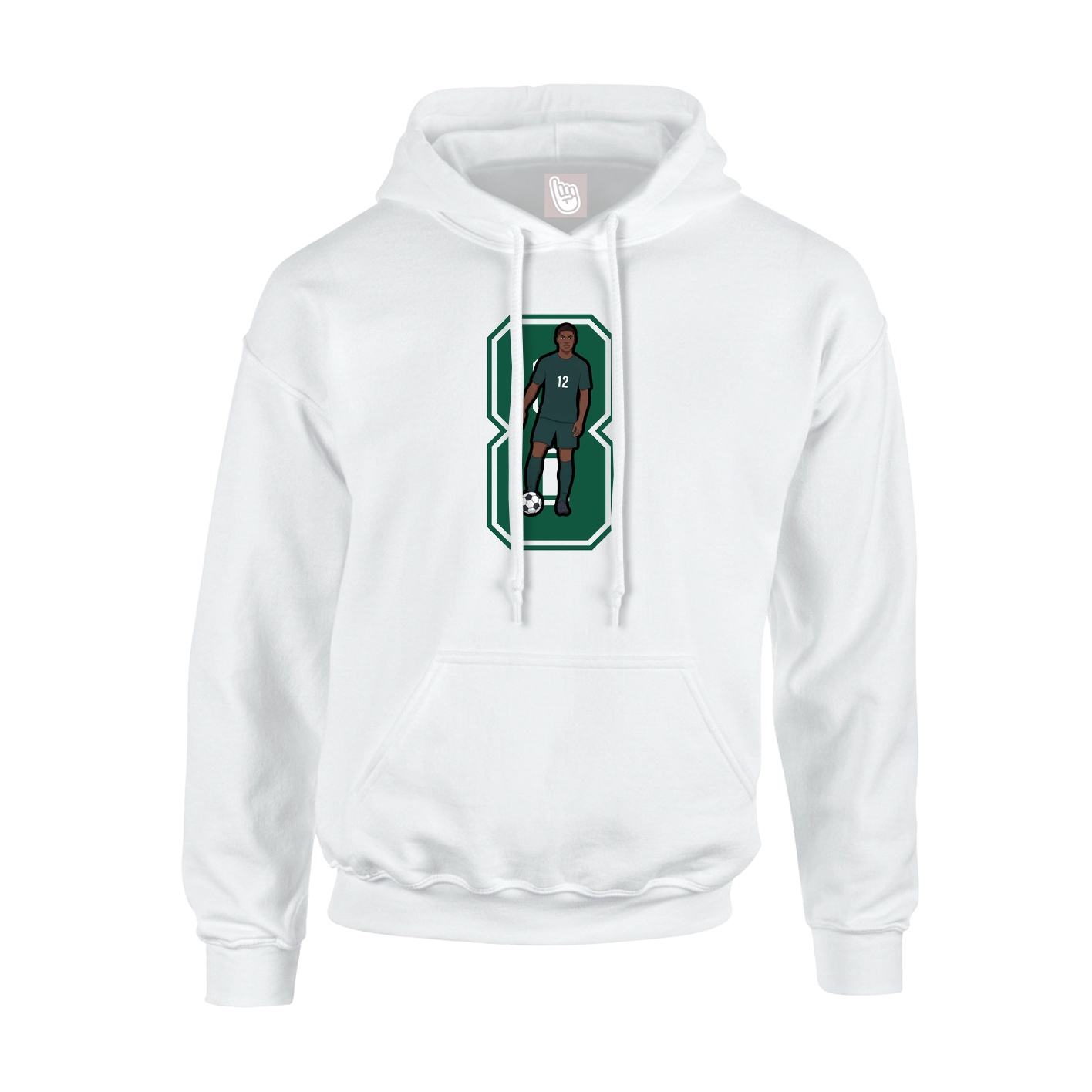 Youth Hoodie — Number in White