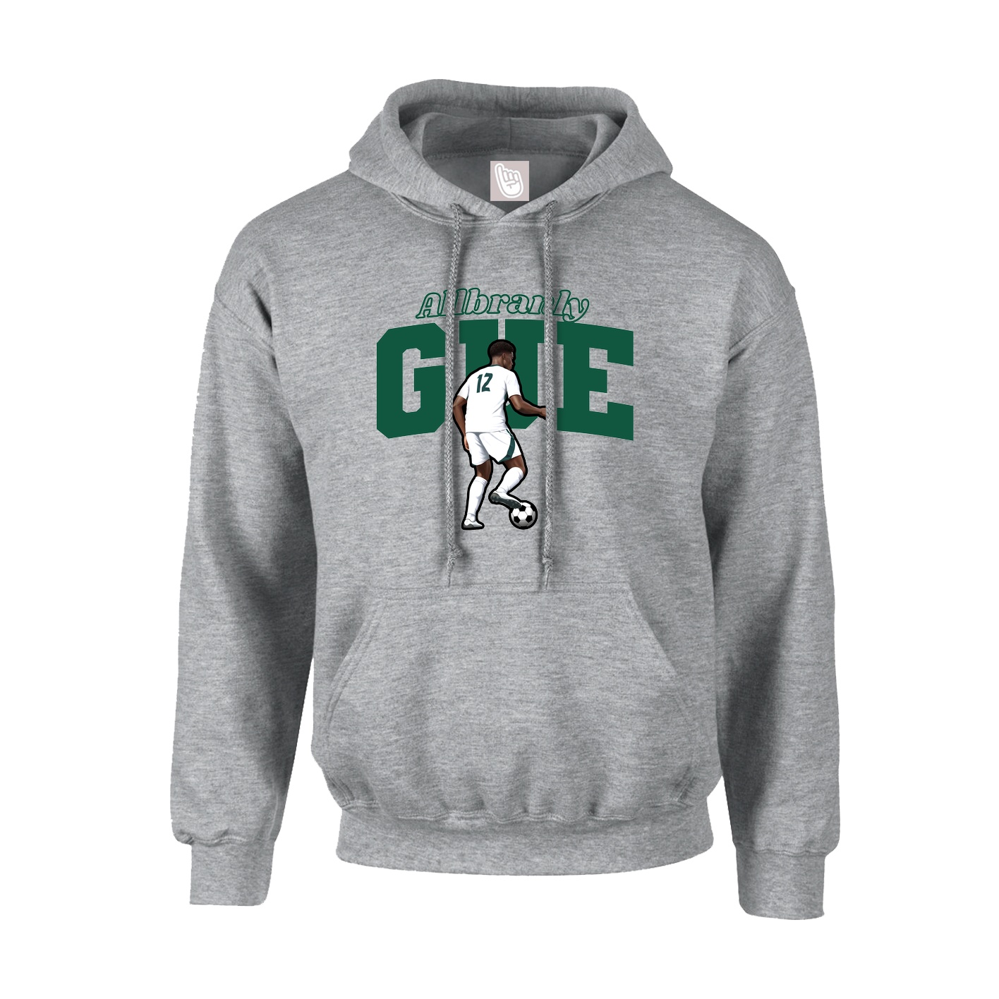 Hoodie — Name Arch in Grey