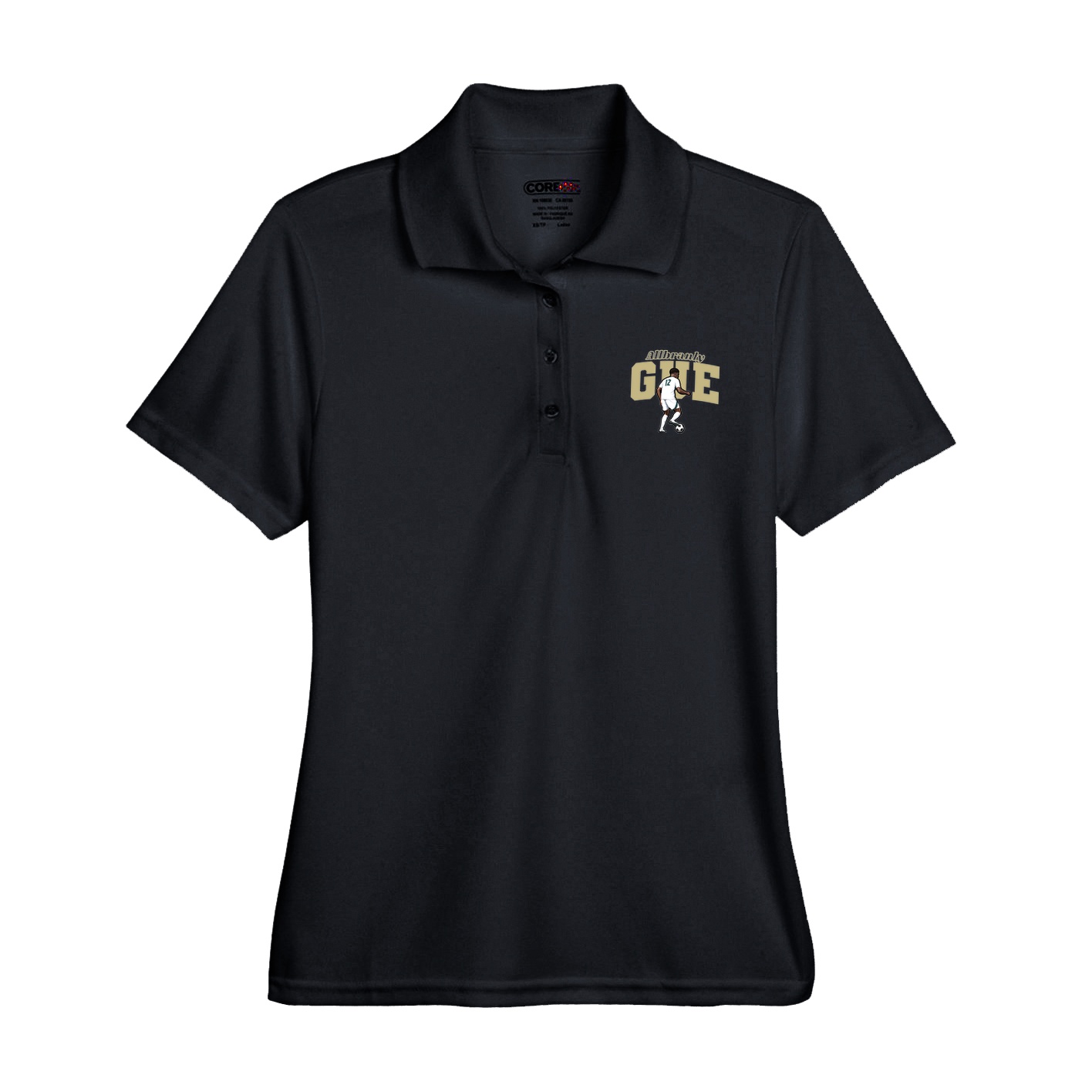 Womens Performance Polo — Name Arch in Black