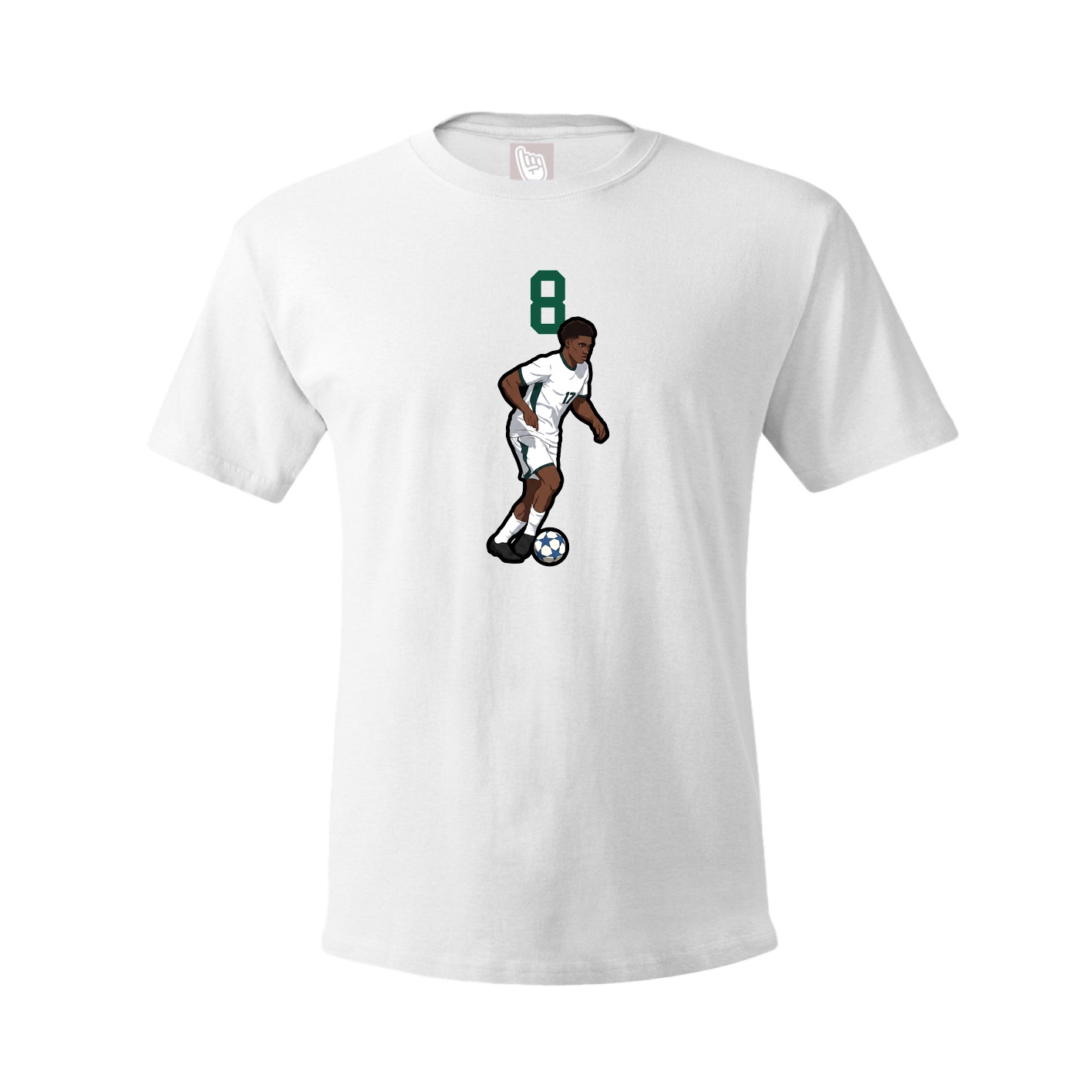 Youth Tee — Number Top in White
