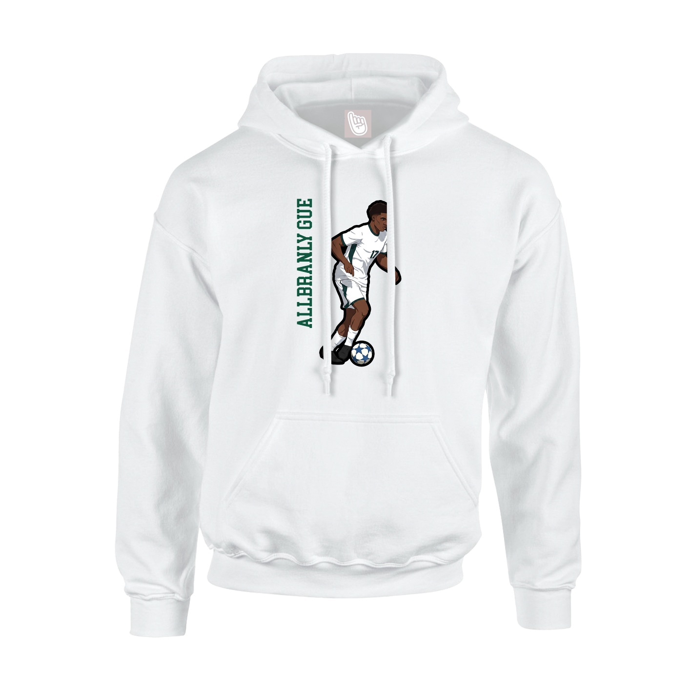Youth Hoodie — Name Vertical in White