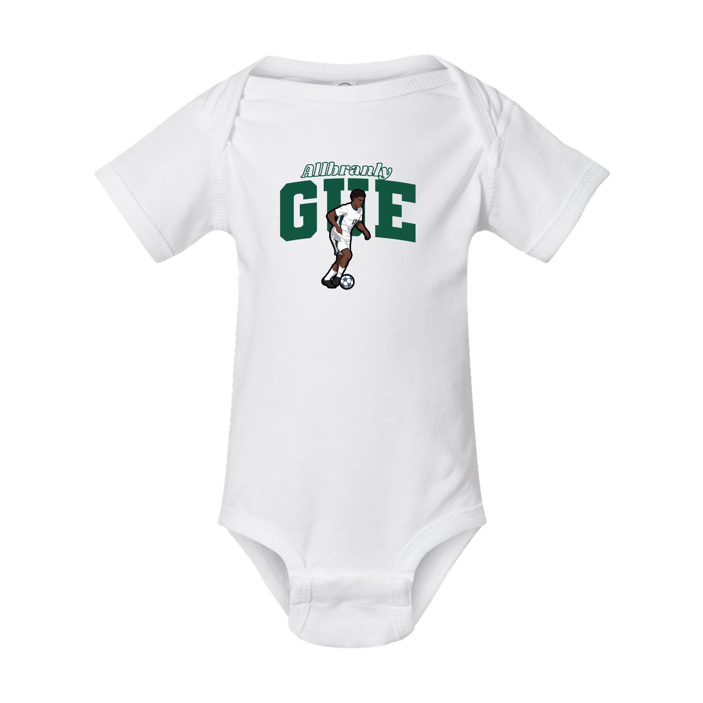 Baby Onesie — Name Arch in White