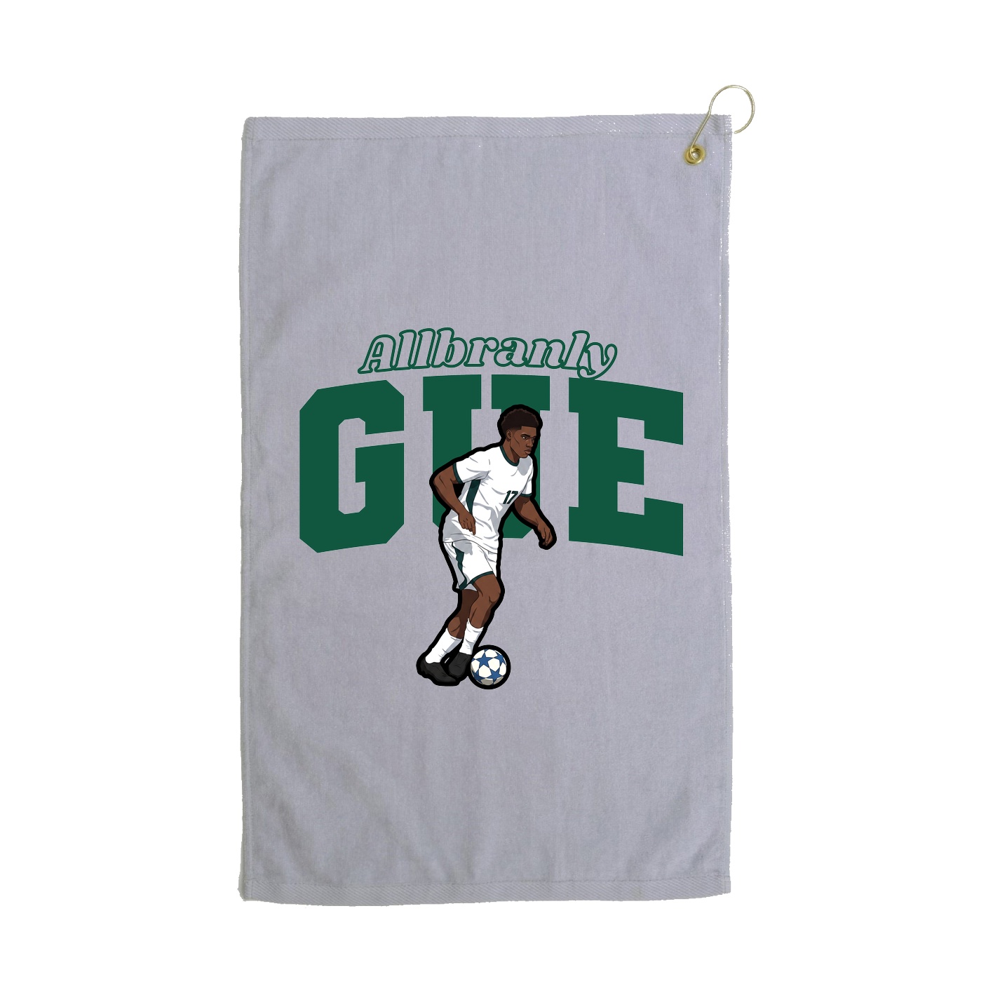 Golf Towel — Name Arch in Grey