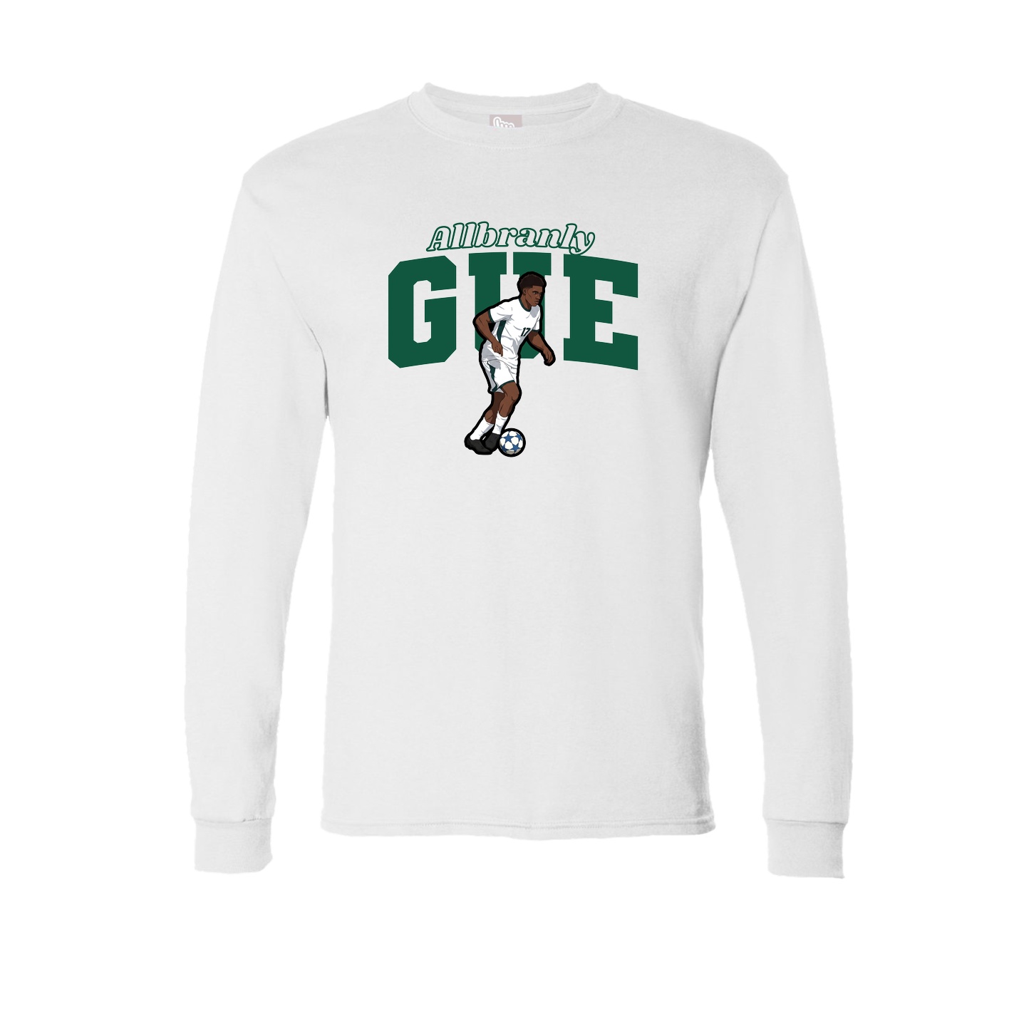 Long Sleeve Tee — Name Arch in White