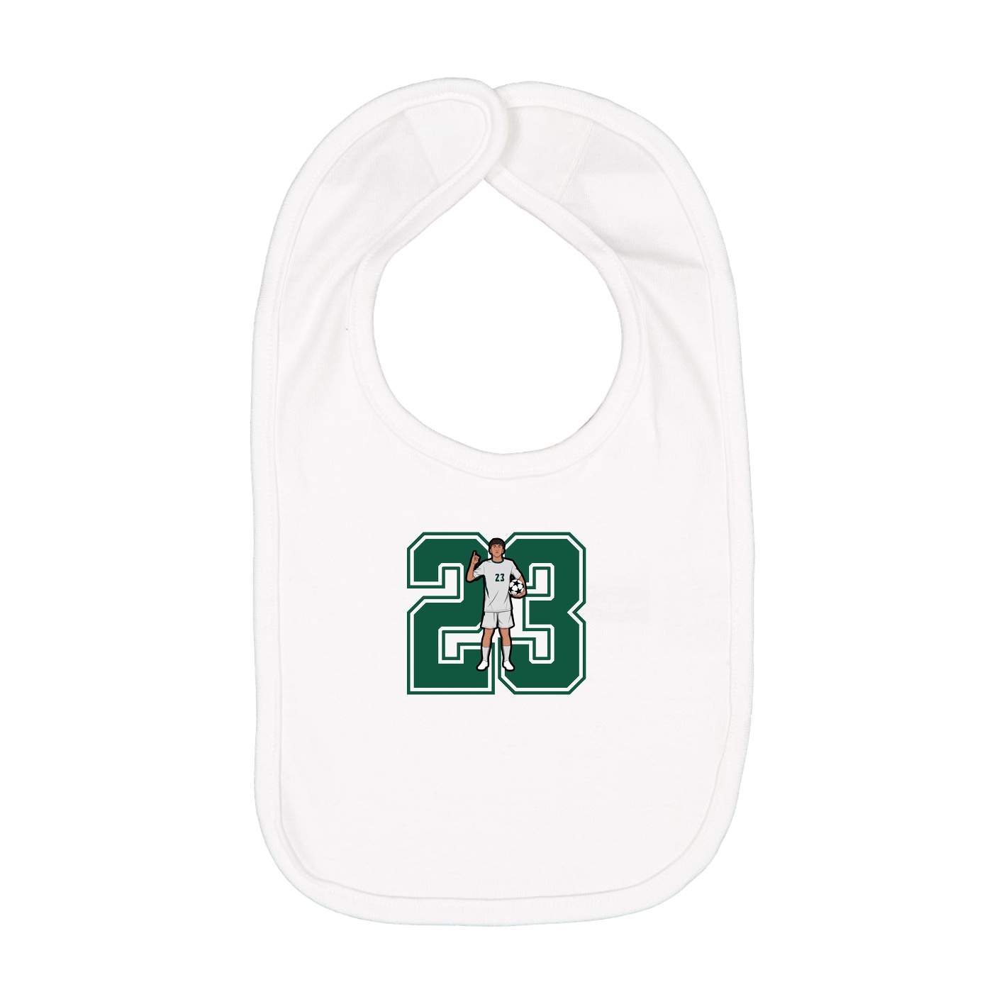 Infant Bib — Number in White