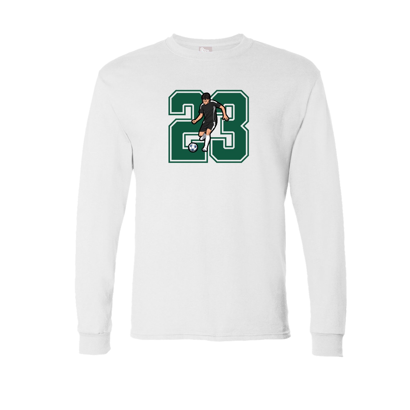Long Sleeve Tee — Number in White