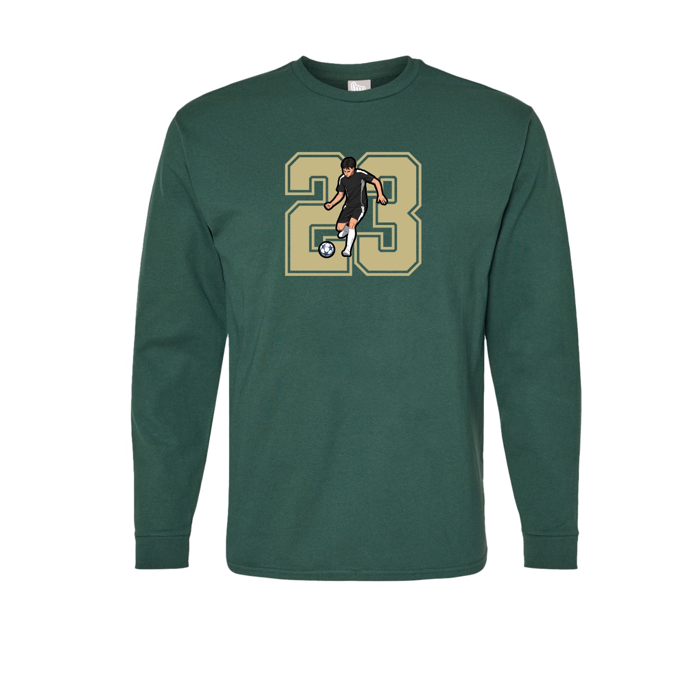 Long Sleeve Tee — Number in Green