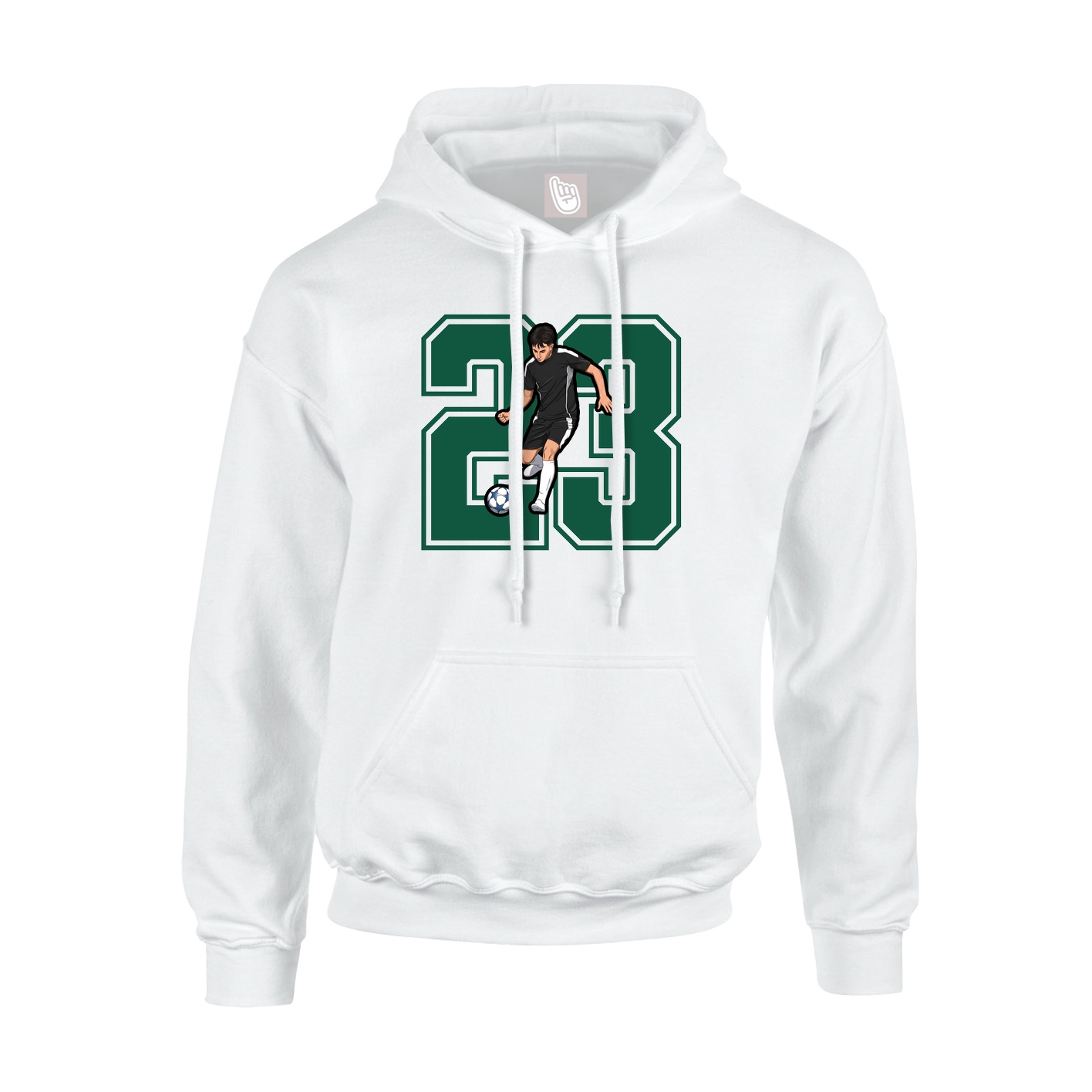 Youth Hoodie — Number in White