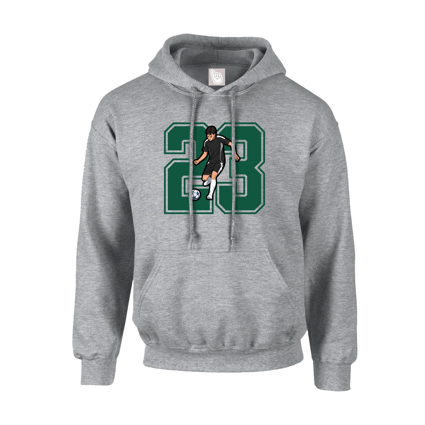 Youth Hoodie — Number in Grey