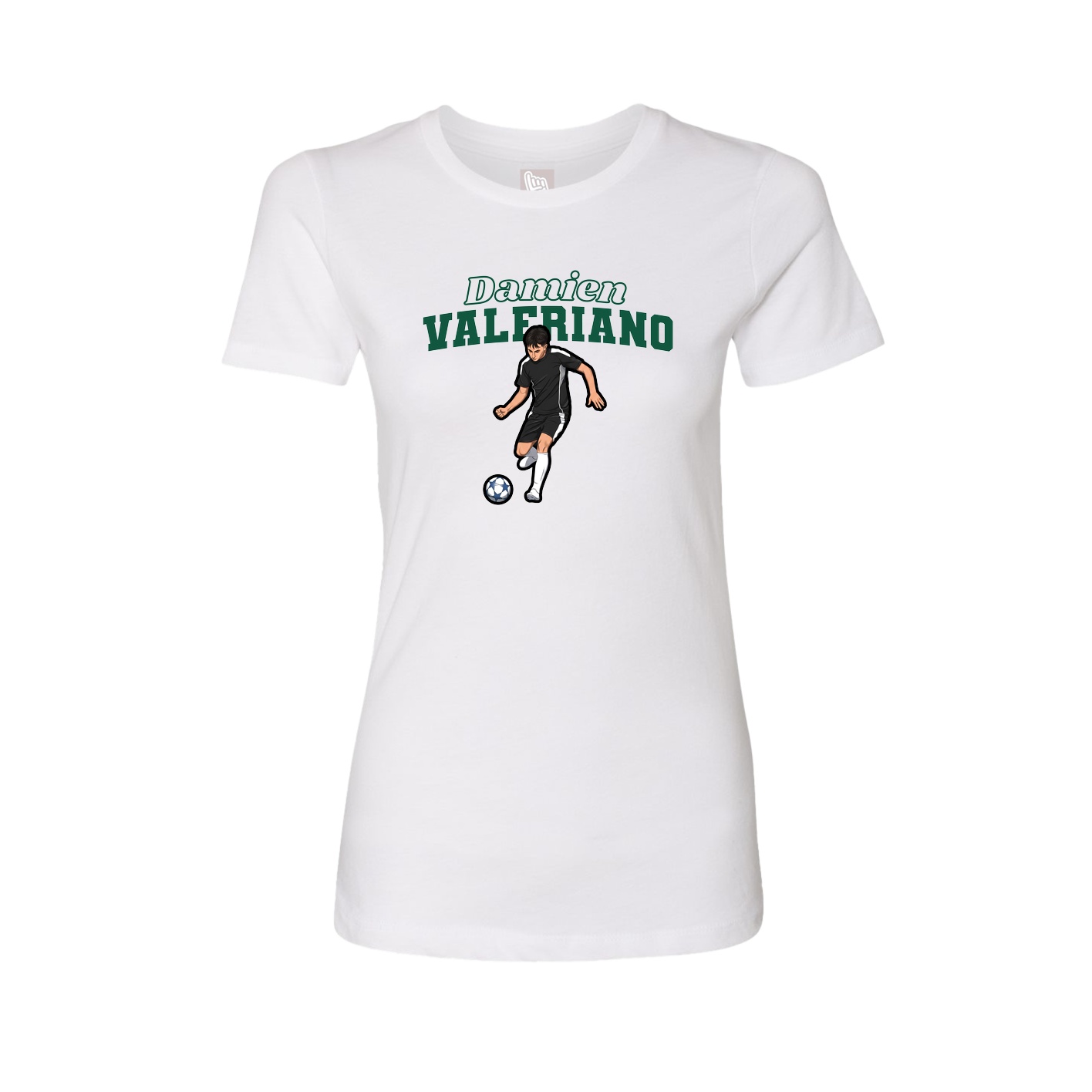 Womens Tee — Name Arch in White