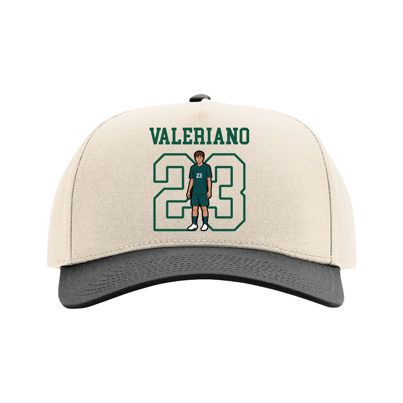 Full Fabric Five-Panel Champ Cap — Shirsey in Cream/Black