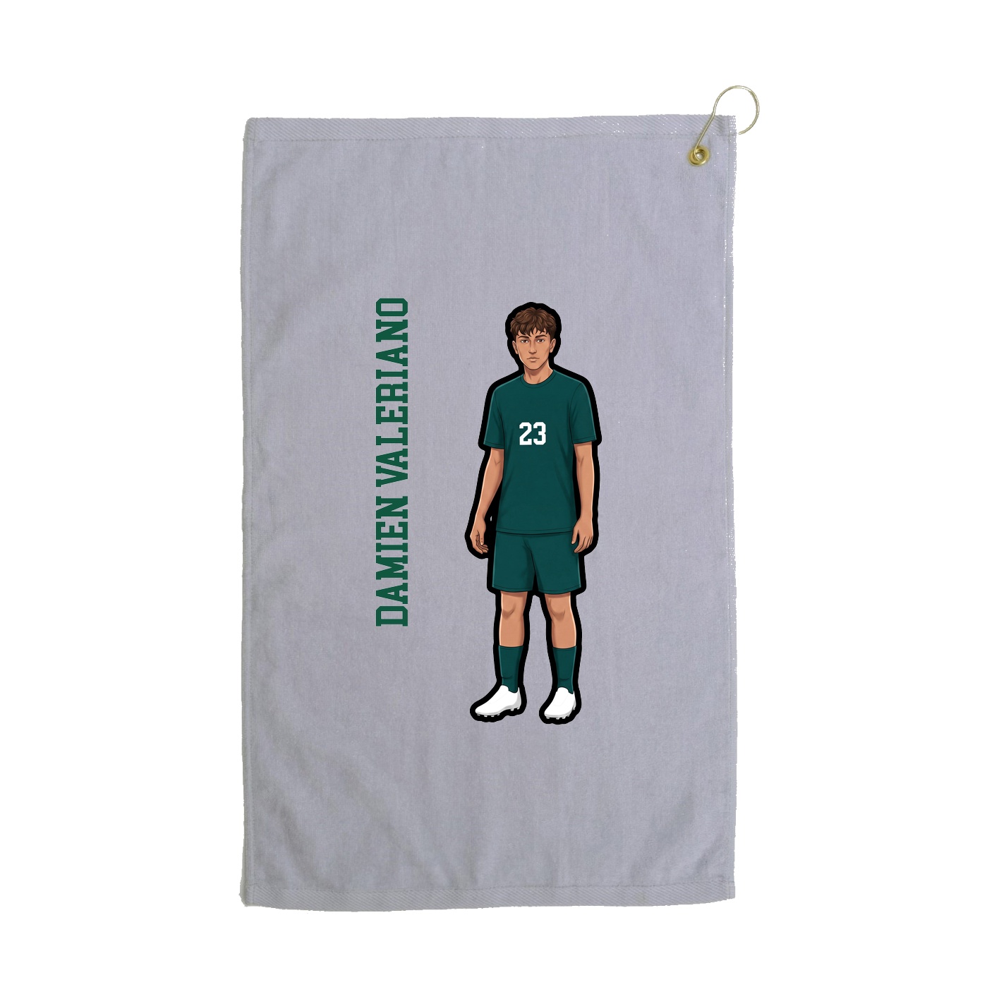 Golf Towel — Name Vertical in Grey