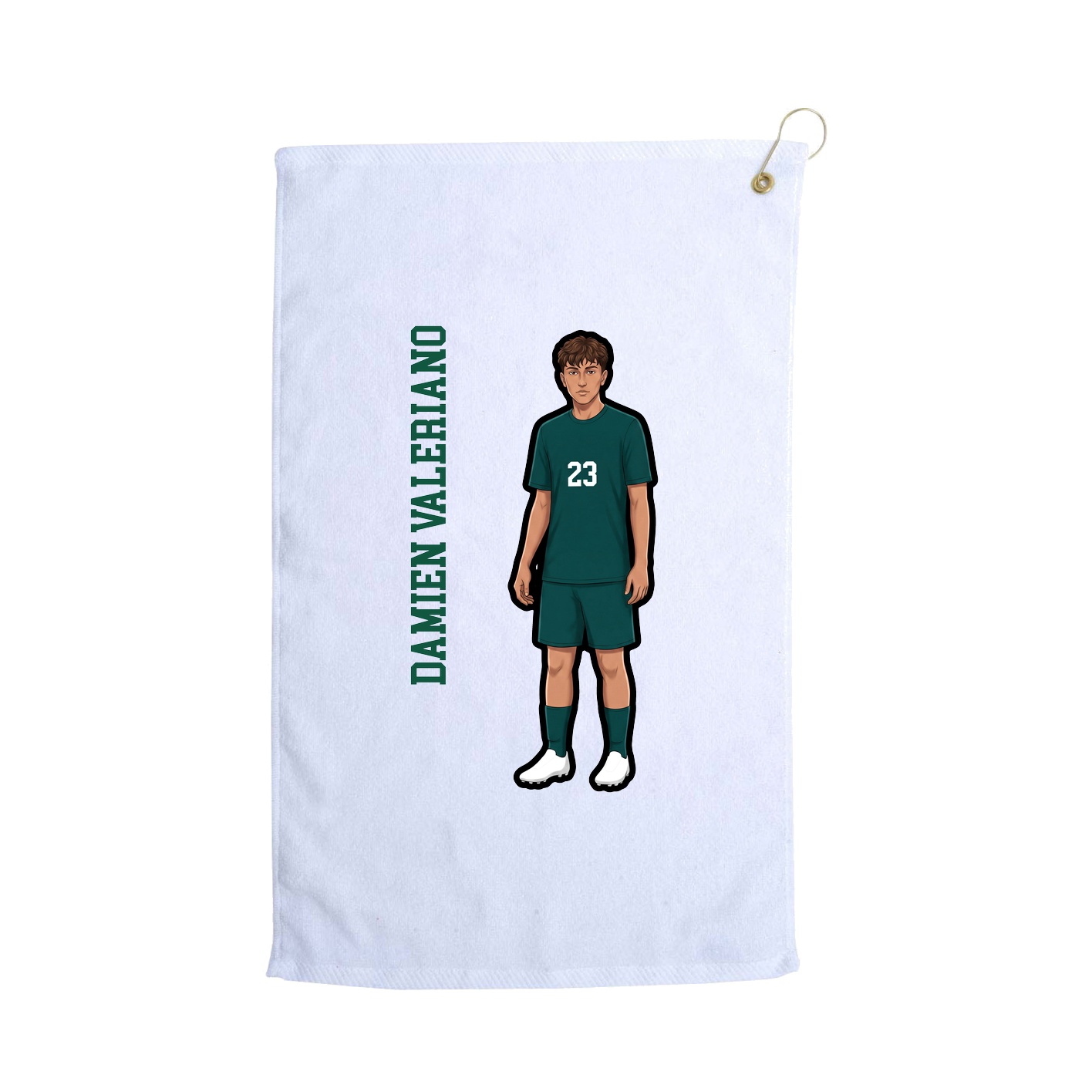 Golf Towel — Name Vertical in White