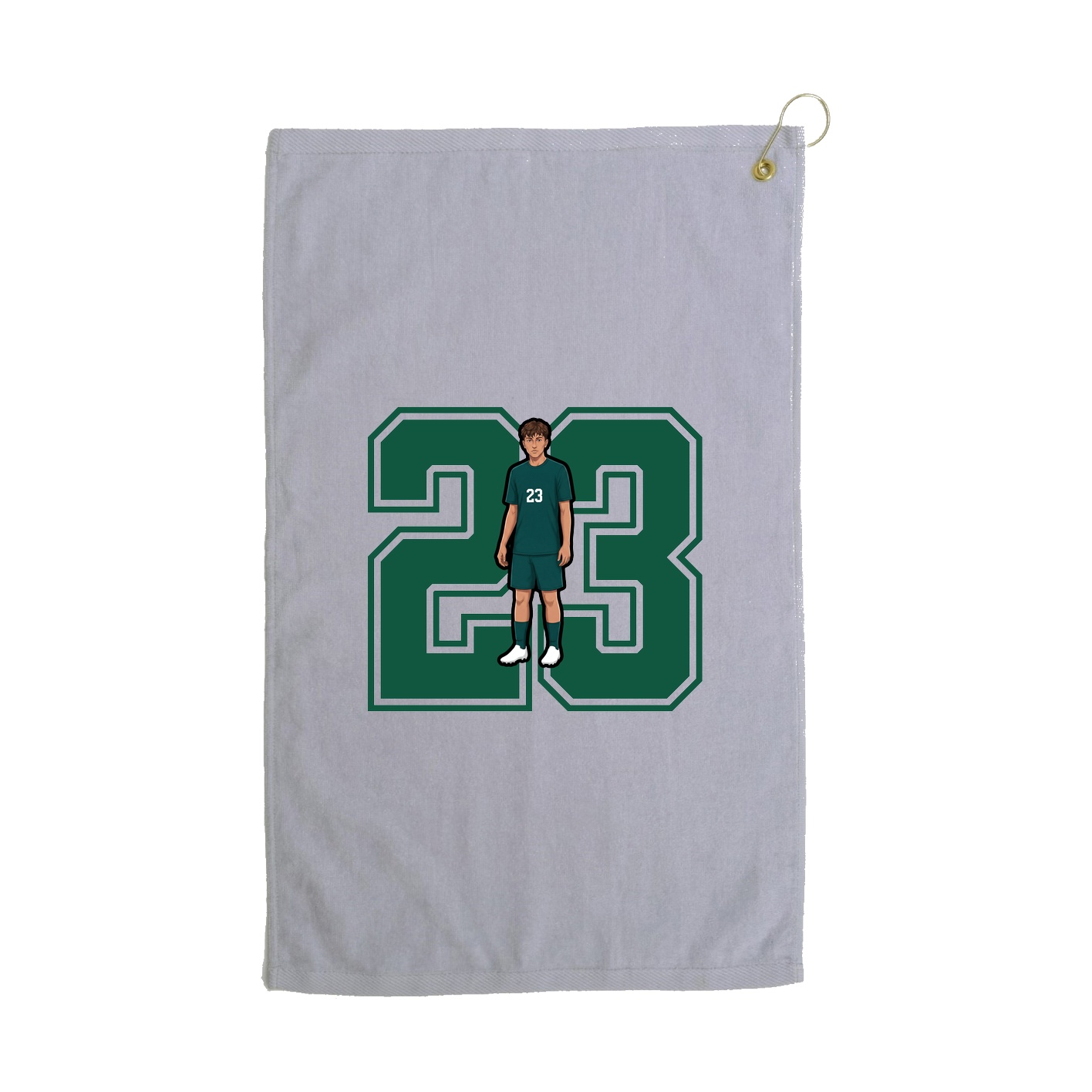 Golf Towel — Number in Grey