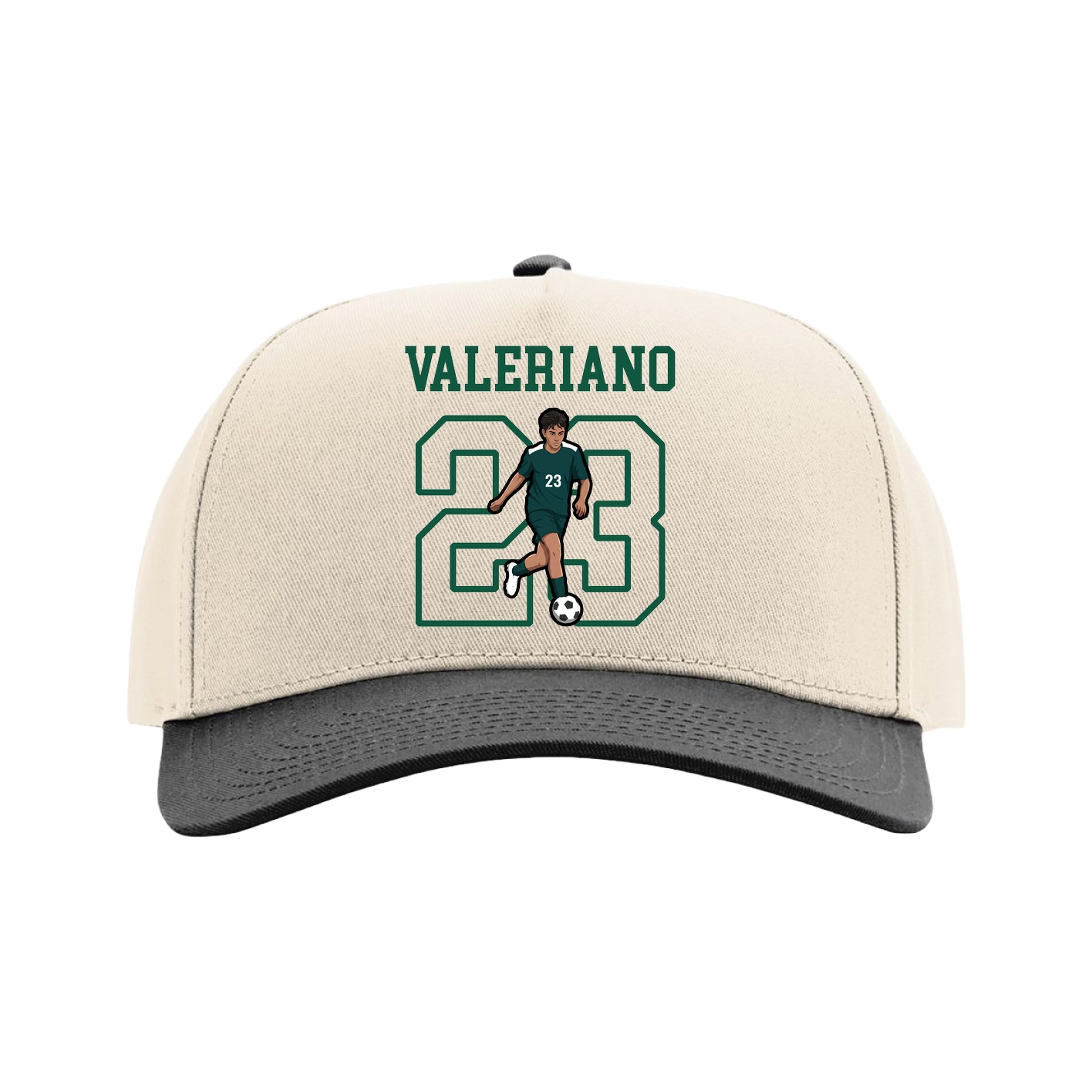 Full Fabric Five-Panel Champ Cap — Shirsey in Cream/Black