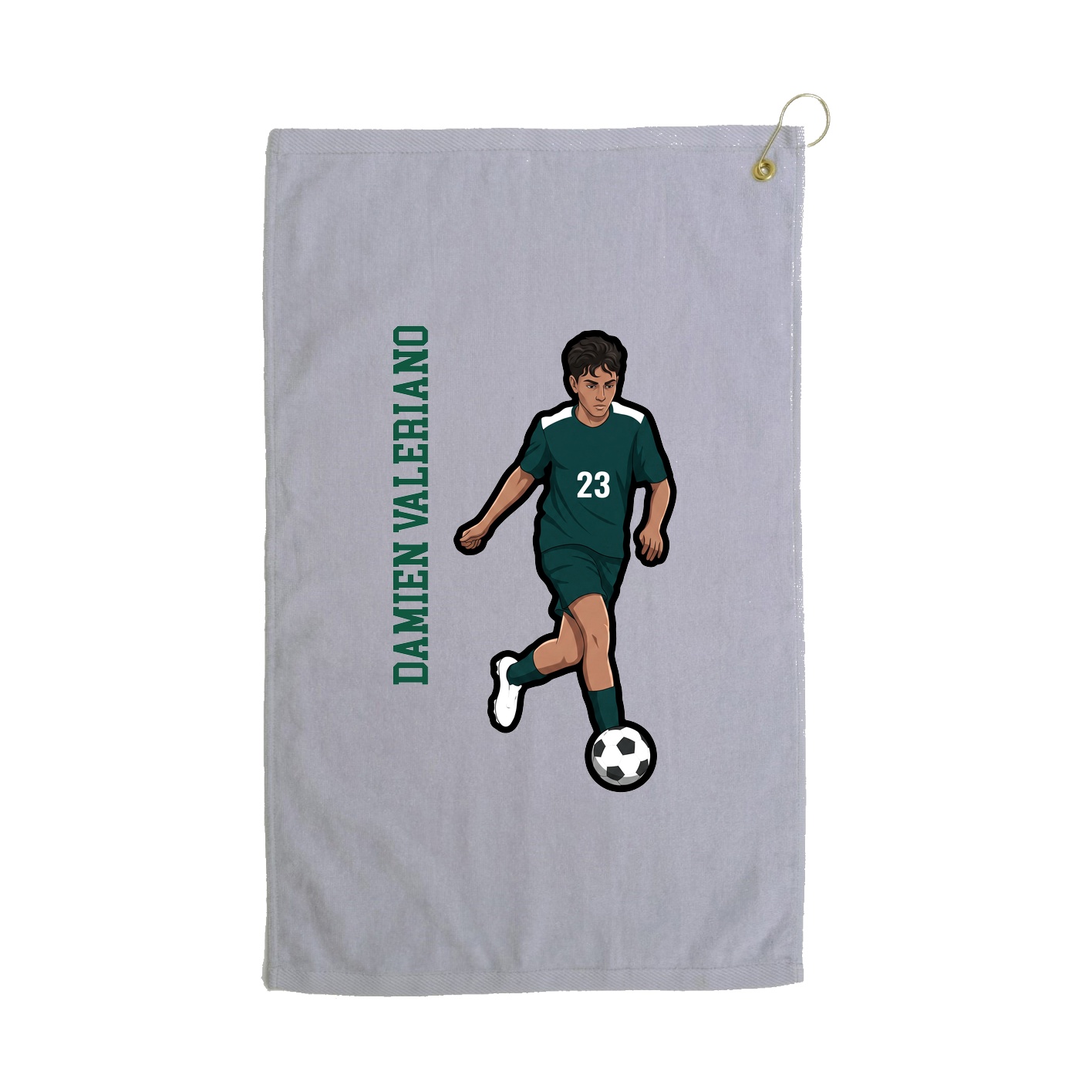 Golf Towel — Name Vertical in Grey