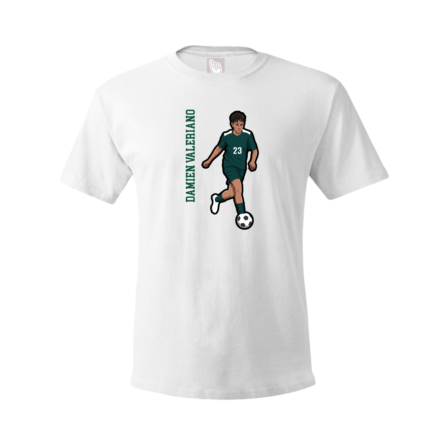 Tee — Name Vertical in White