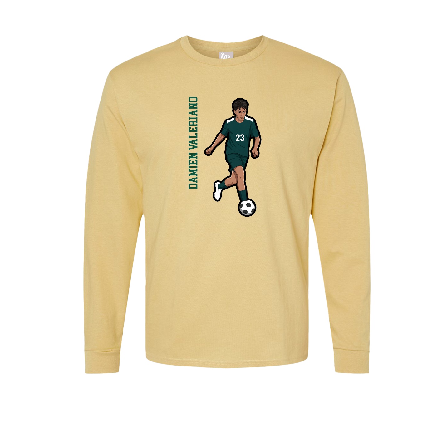 Long Sleeve Tee — Name Vertical in Vegas Gold
