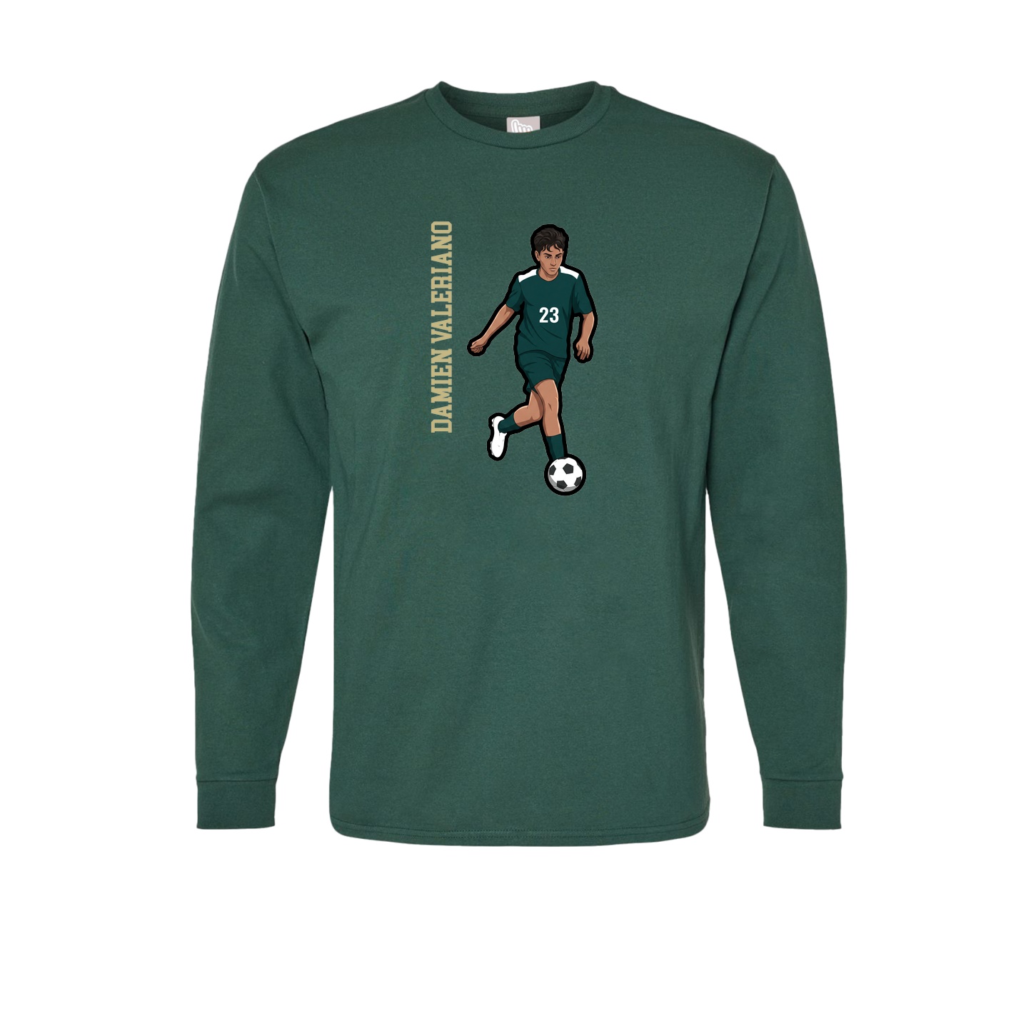 Long Sleeve Tee — Name Vertical in Green