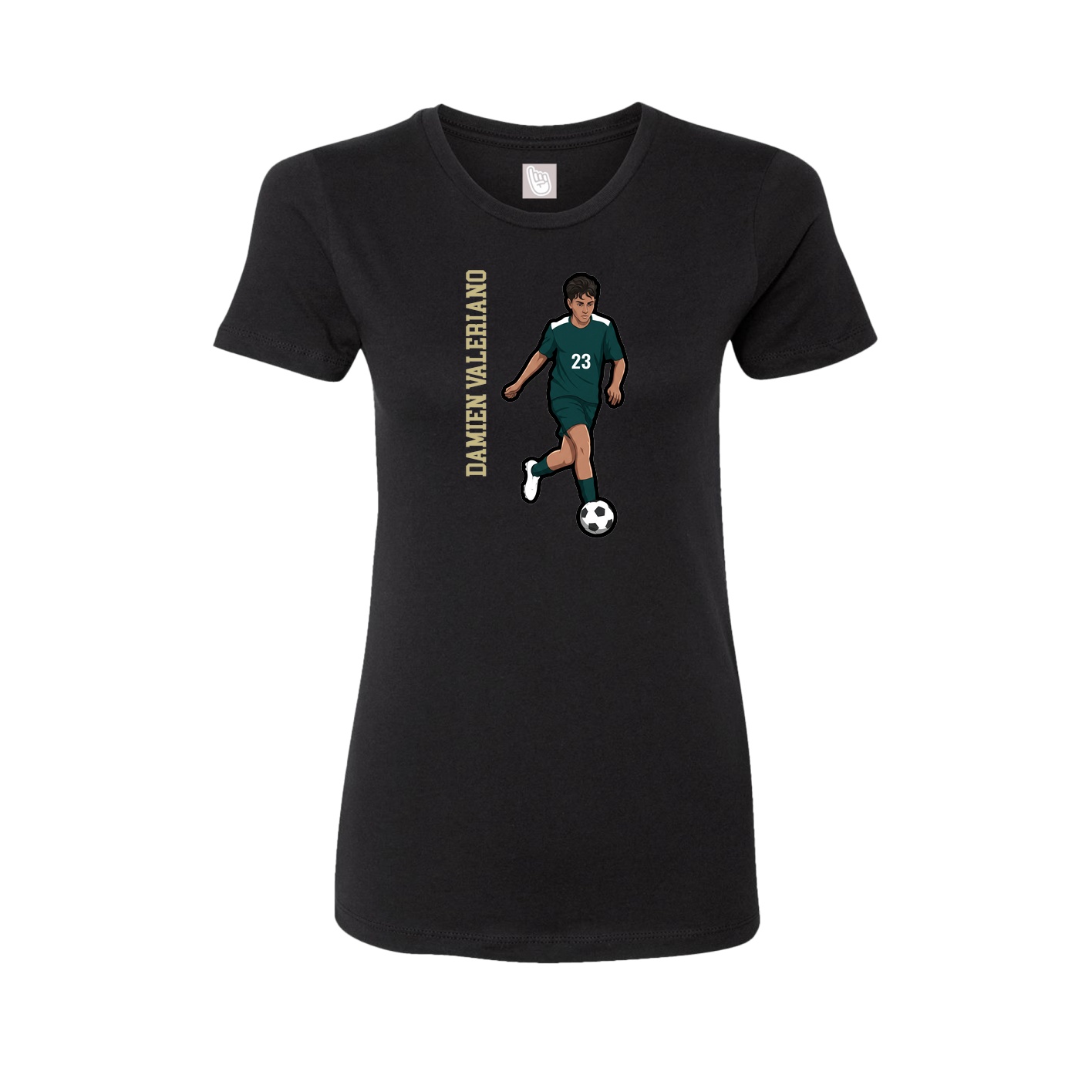 Womens Tee — Name Vertical in Black
