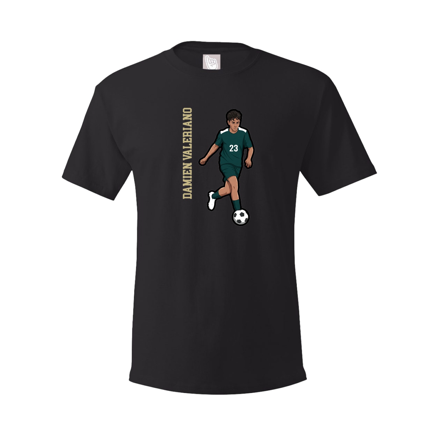 Youth Tee — Name Vertical in Black