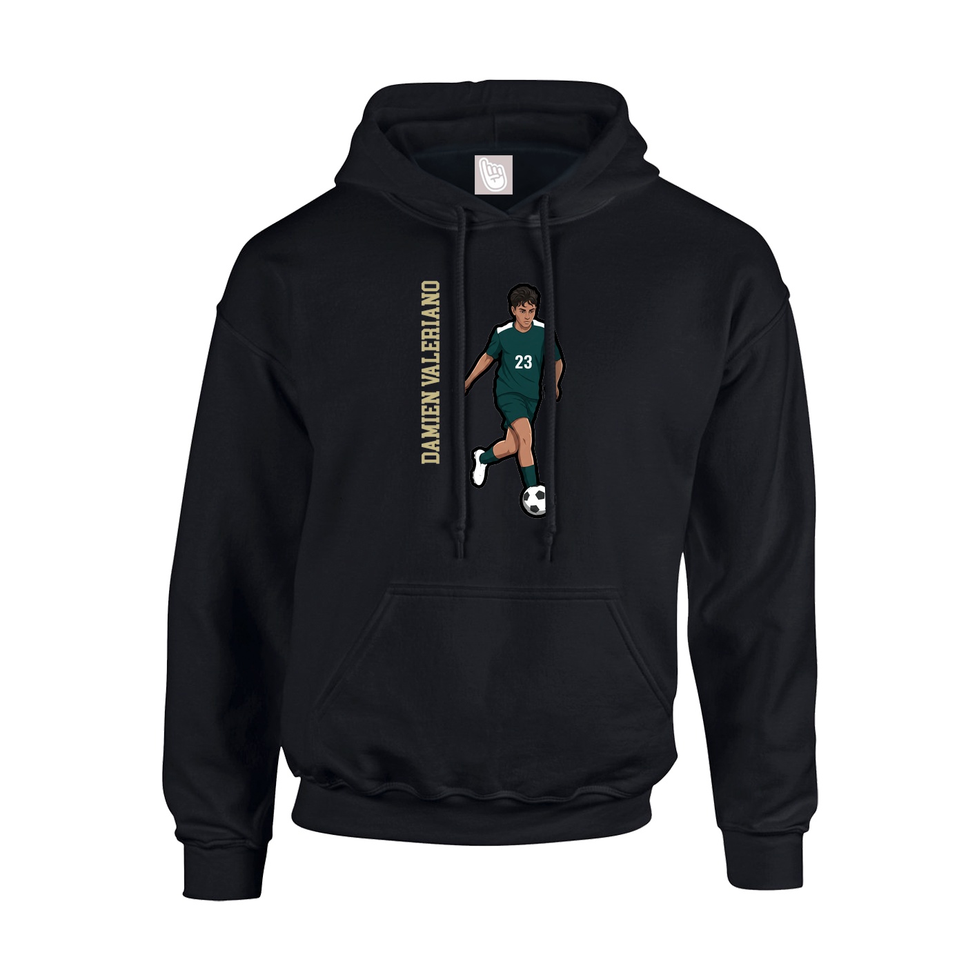 Hoodie — Name Vertical in Black